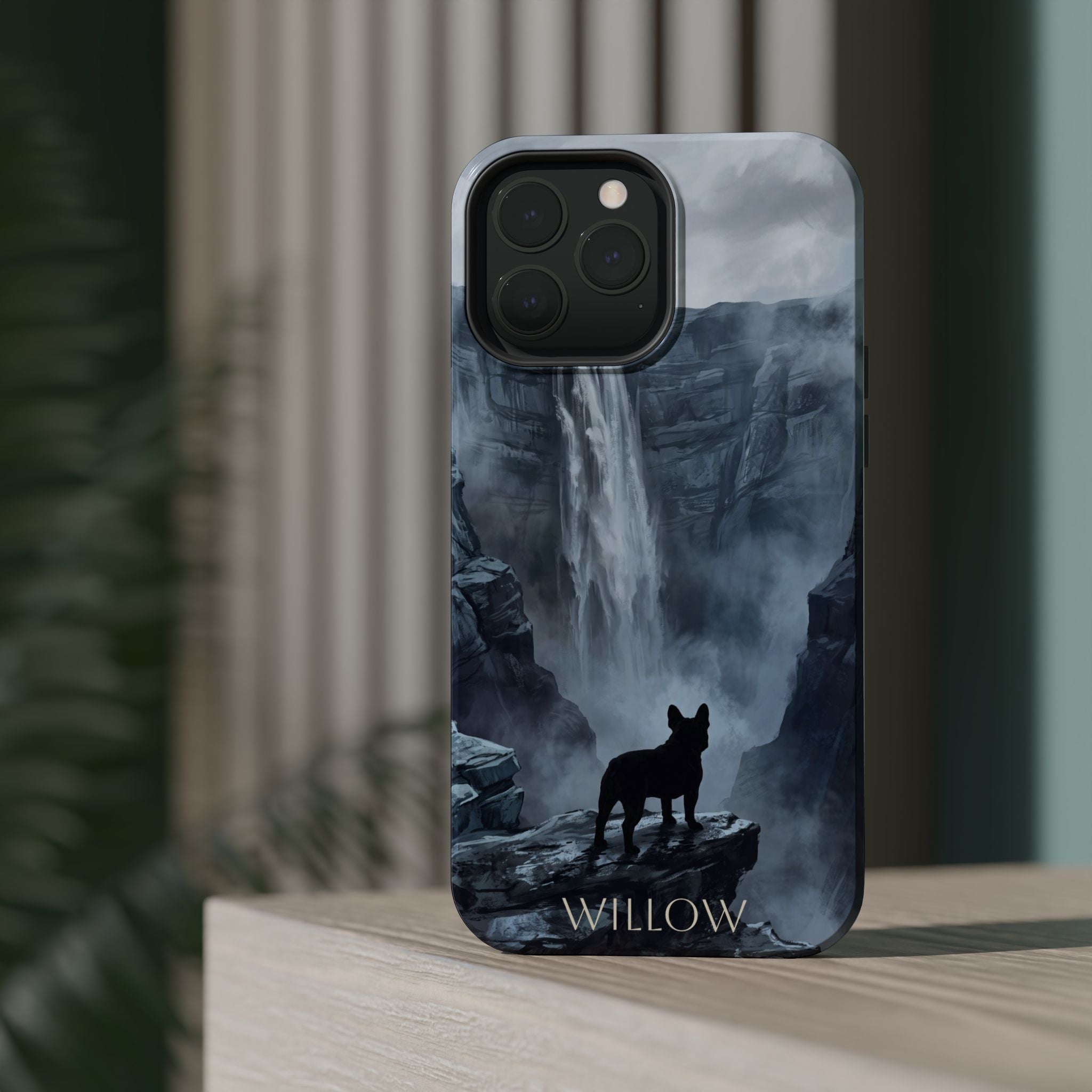 Personalized French Bulldog Misty Waterfall Phone Case — Wireless Charging Cover