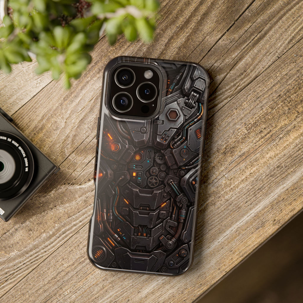 Mech Armor Phone Case — Industrial Circuit Wireless Charging Cover