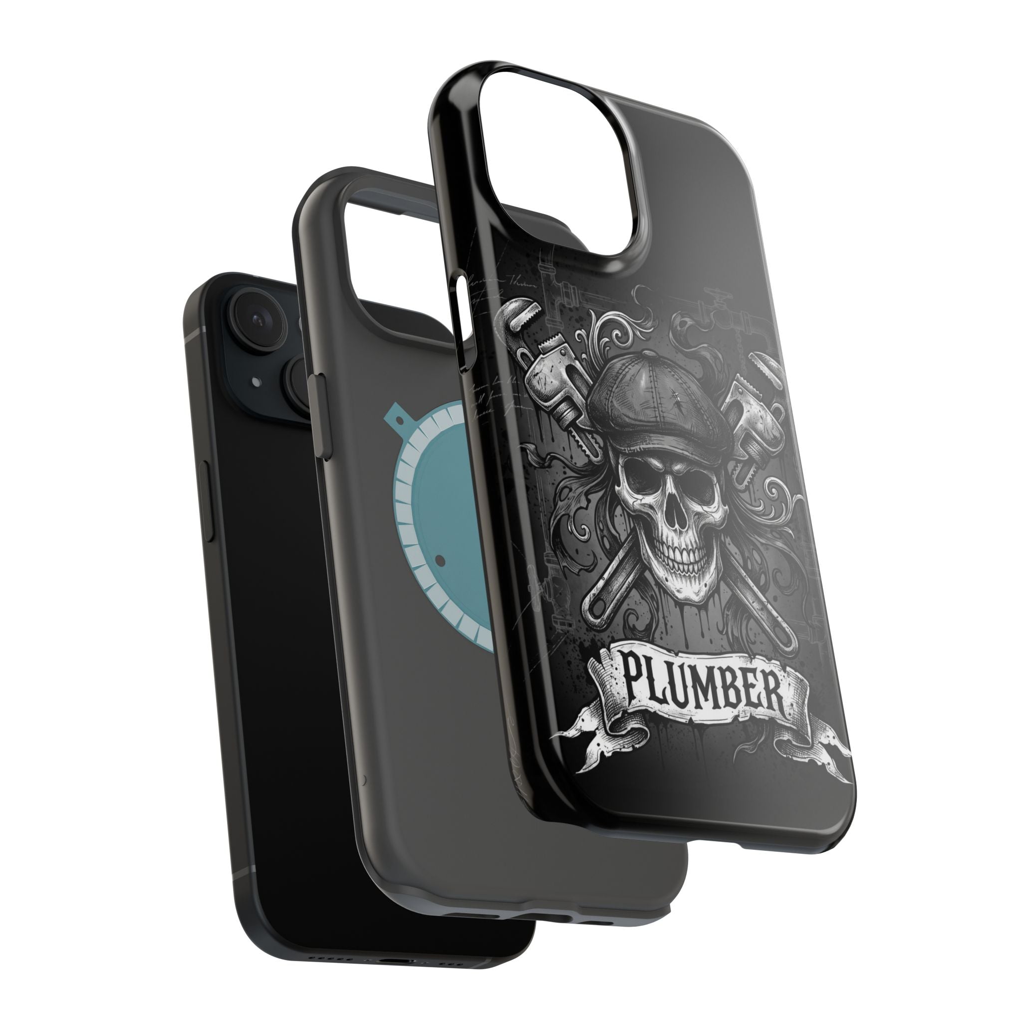 Skull & Wrenches Plumber Phone Case — Wireless Charging Cover