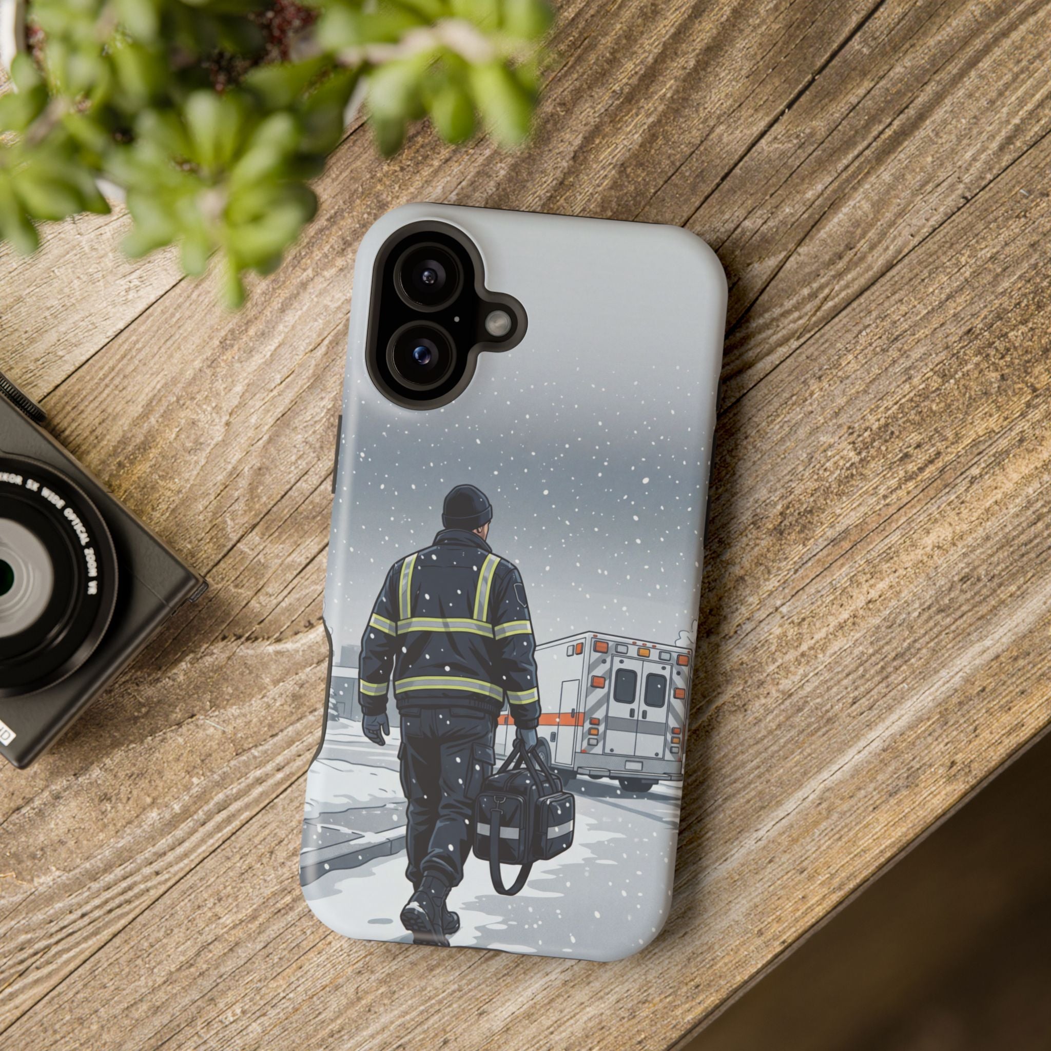 Bold Paramedic/EMT Portrait Phone Case — Magnetic Wireless Charging Cover