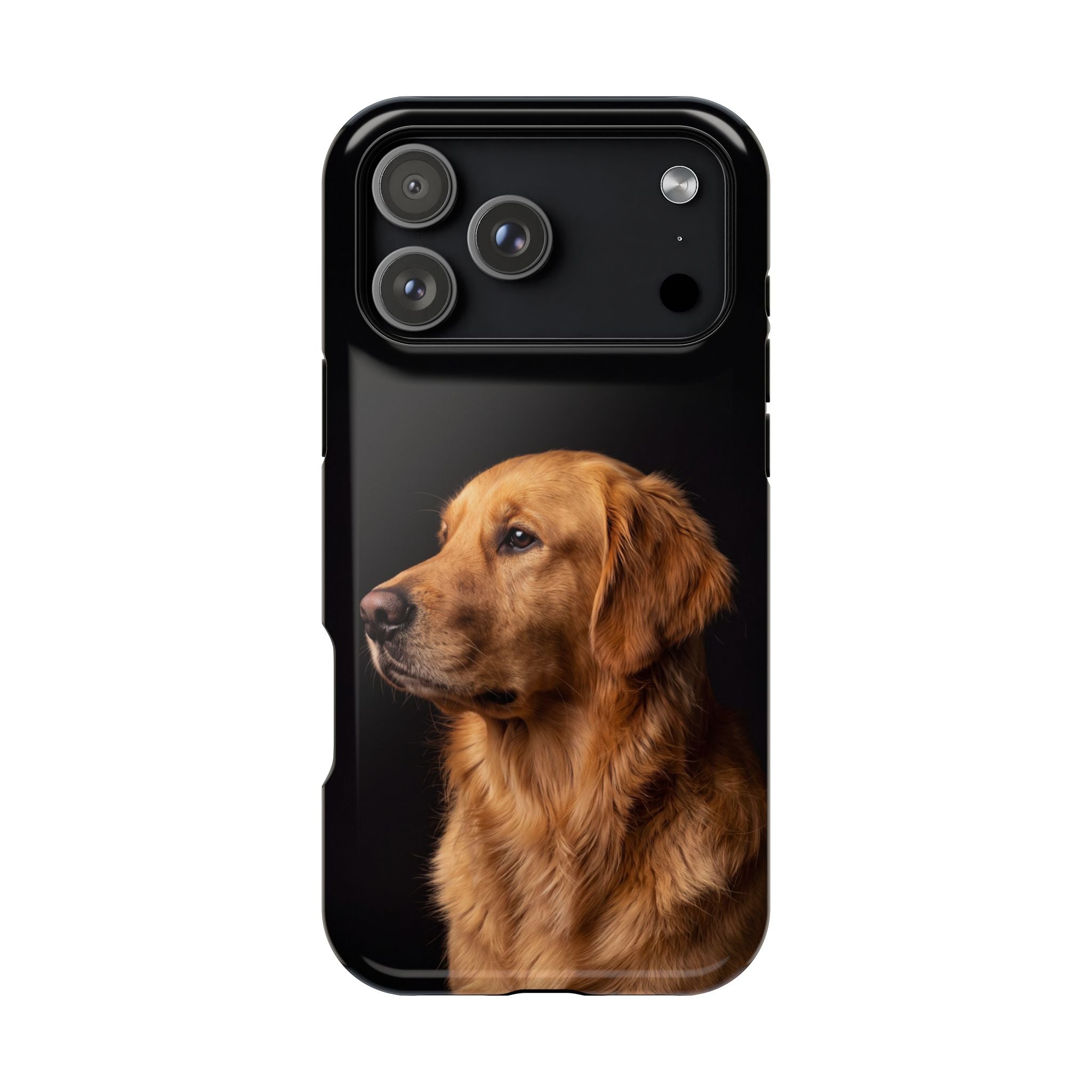 Golden Retriever Portrait Phone Case — Impact-Resistant Wireless Charging Cover