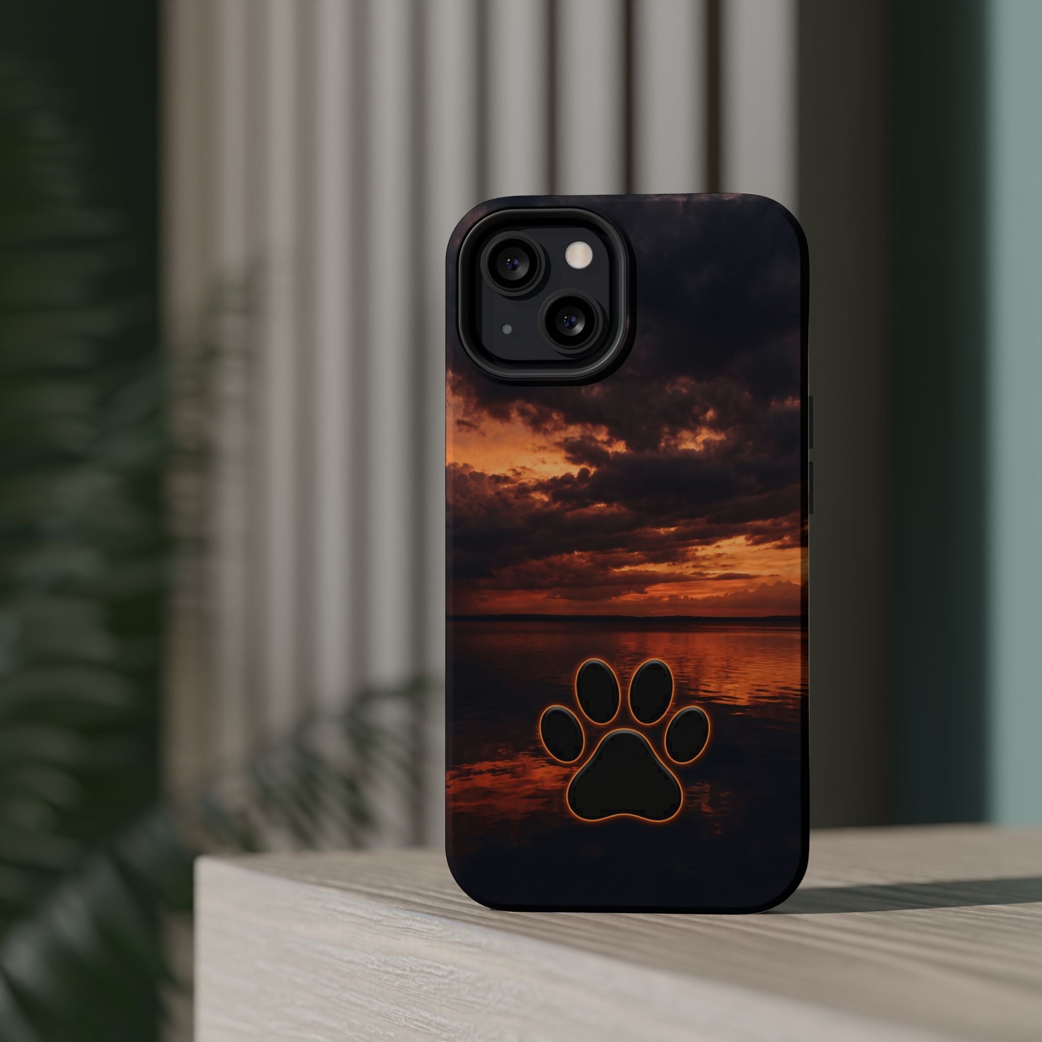 Paw Sunset Magnetic Impact-Resistant Phone Case for iPhone and Samsung Galaxy series
