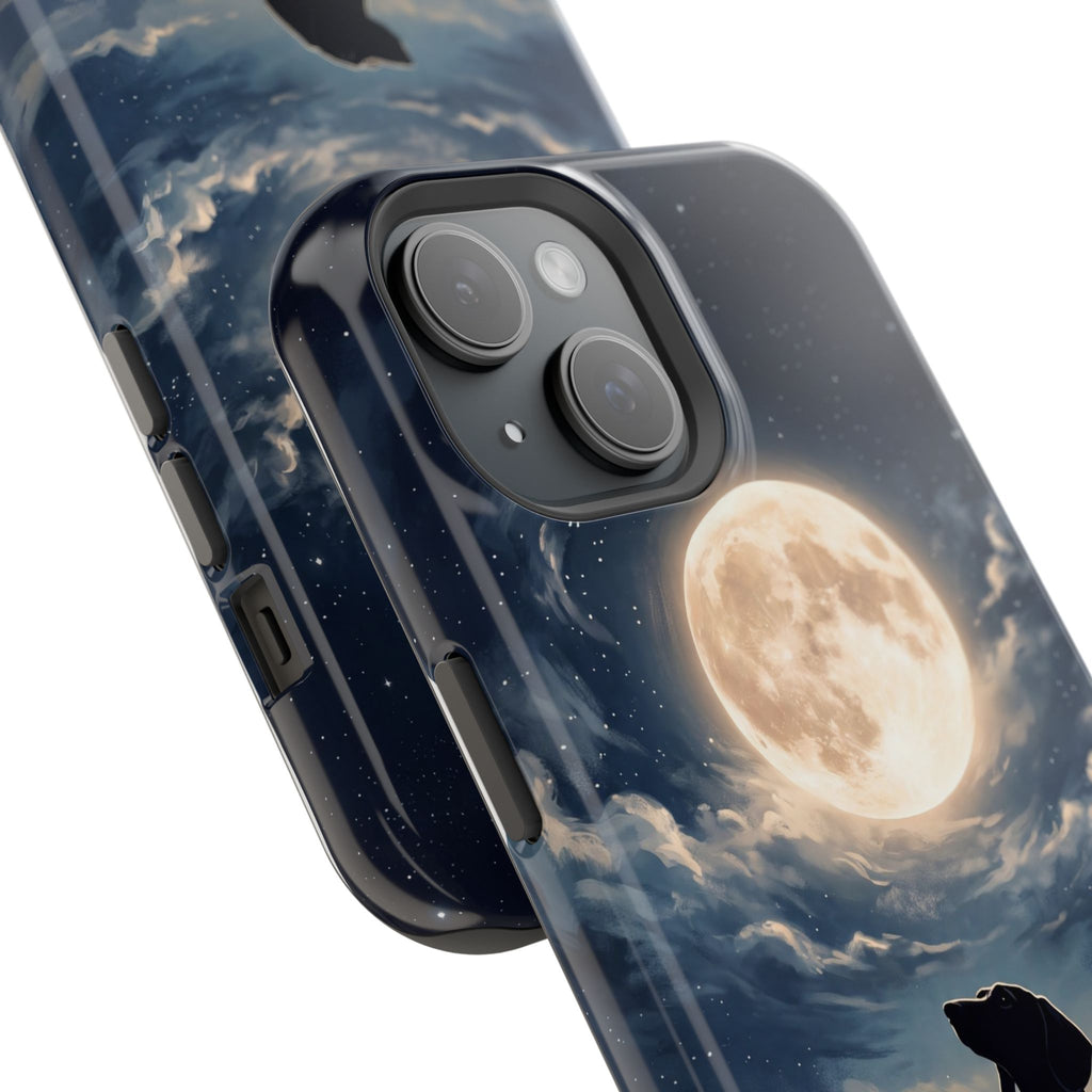 Personalized Dachshund Moonlight Phone Case — Wireless Charging Cover