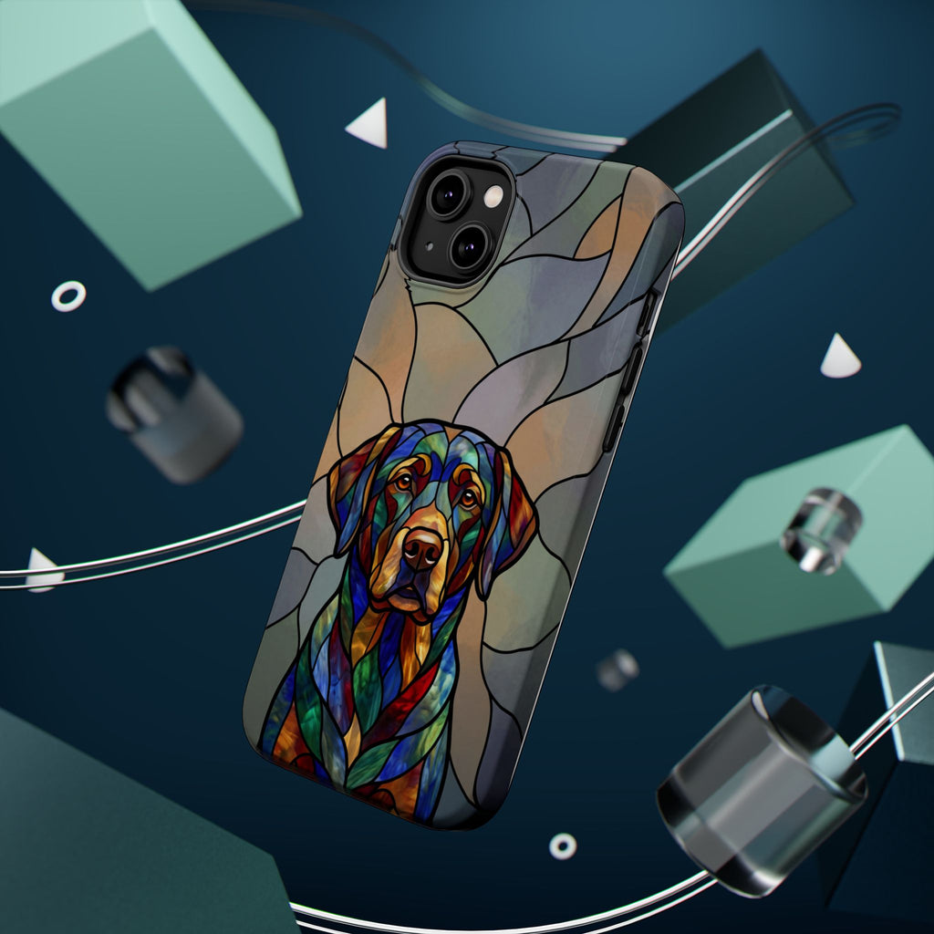 Stained Glass Labrador Phone Case — Tough Magnetic Case with Wireless Charging