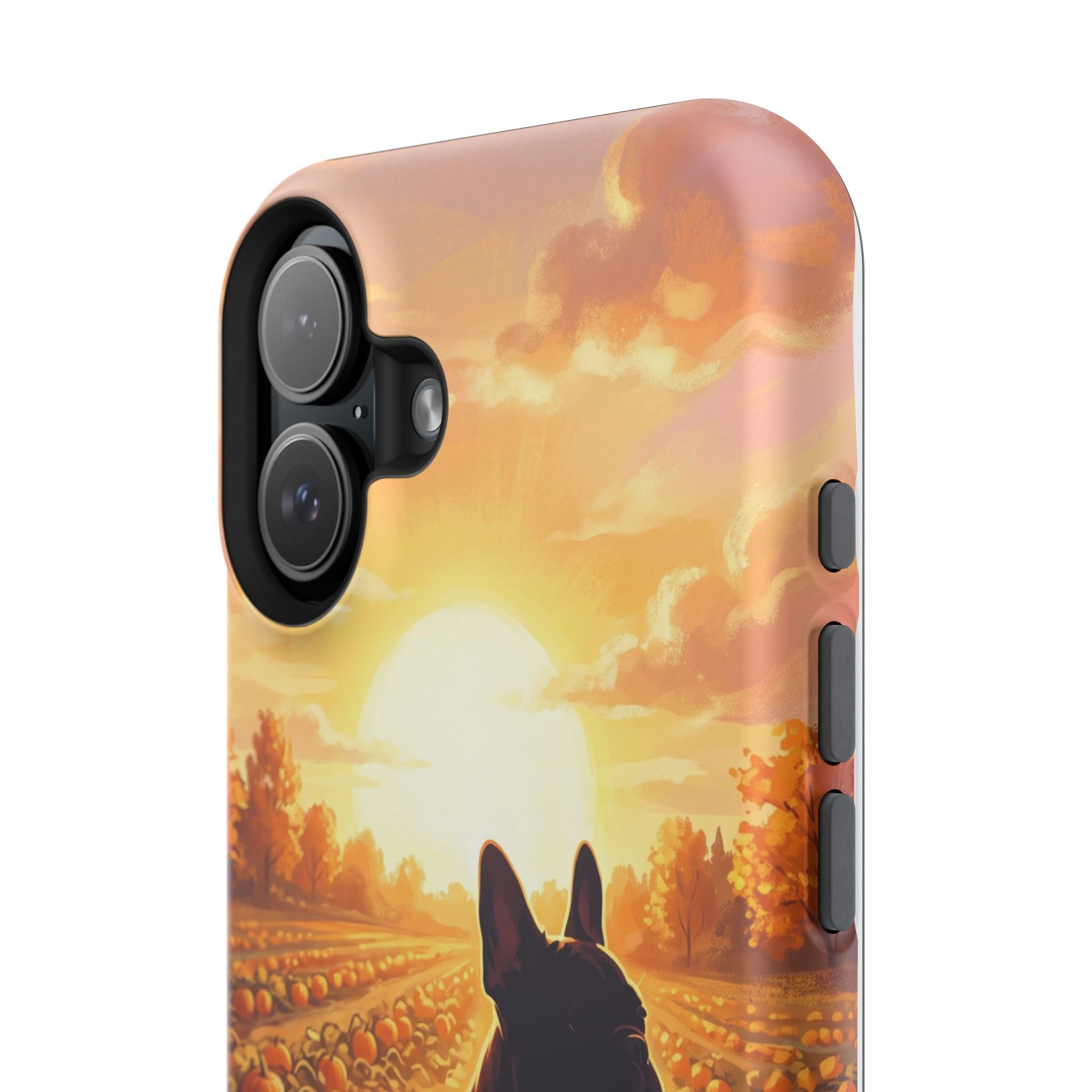 Personalized French Bulldog Pumpkin Patch Phone Case — Wireless Charging Cover