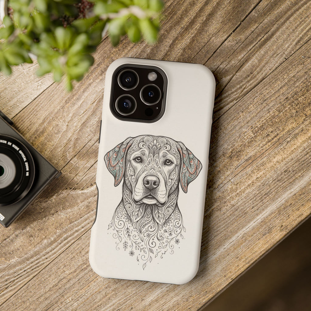 Mandala Labrador Phone Case — Tough Magnetic Case with Wireless Charging