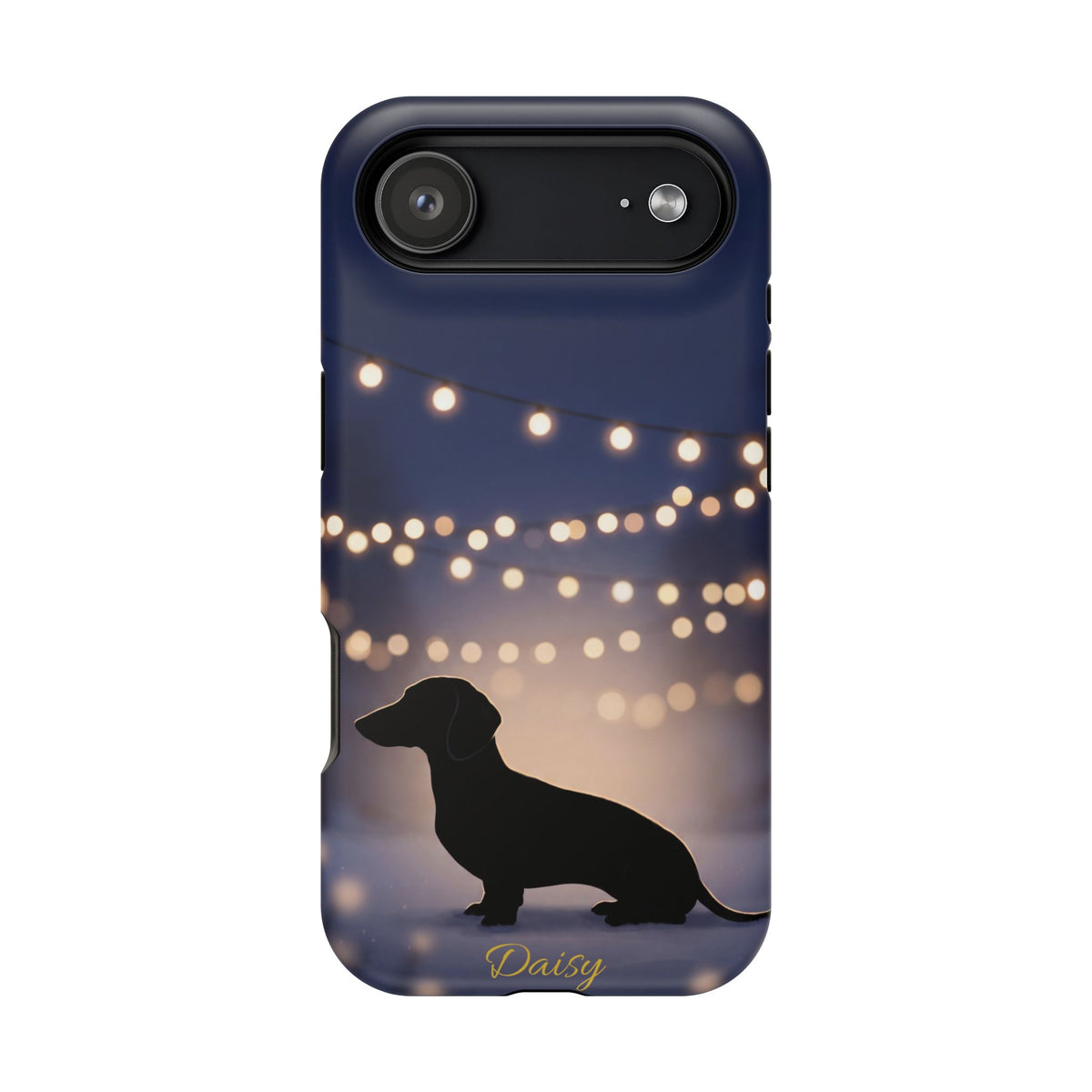 Personalized Dachshund Fairy Lights Phone Case — Wireless Charging Cover