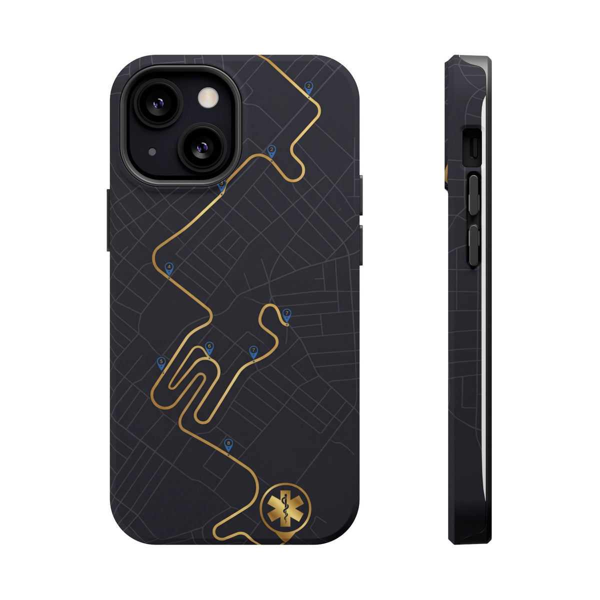 Paramedic/EMT Route Line Phone Case — Magnetic Wireless Charging Cover