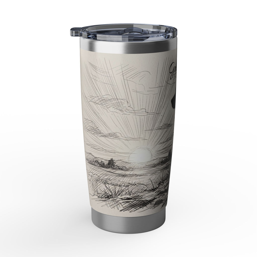 Golden Retriever Tumbler Personalized – 20 oz Stainless Steel Travel Mug with Custom Name, Sunset Silhouette Design for Dog Mom