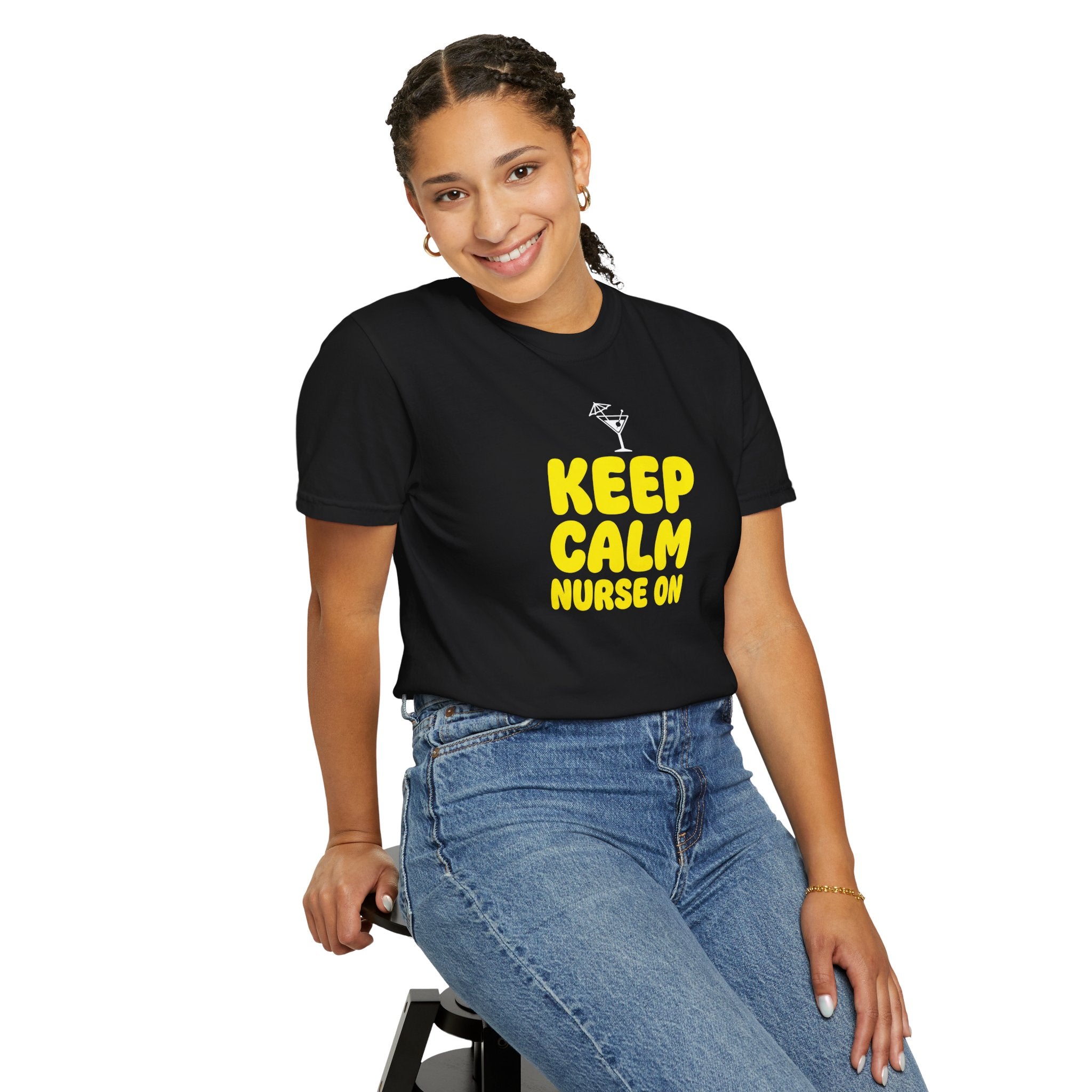 Nurse T-Shirt - "Keep Calm Nurse On" Funny Nursing Quote Unisex Tee, Nurse Appreciation Gift