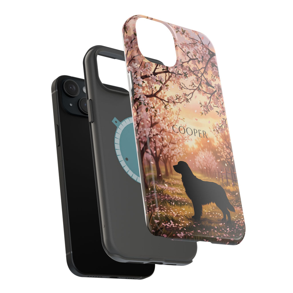 Personalized Golden Retriever Autumn Forest Phone Case — Wireless Charging Cover