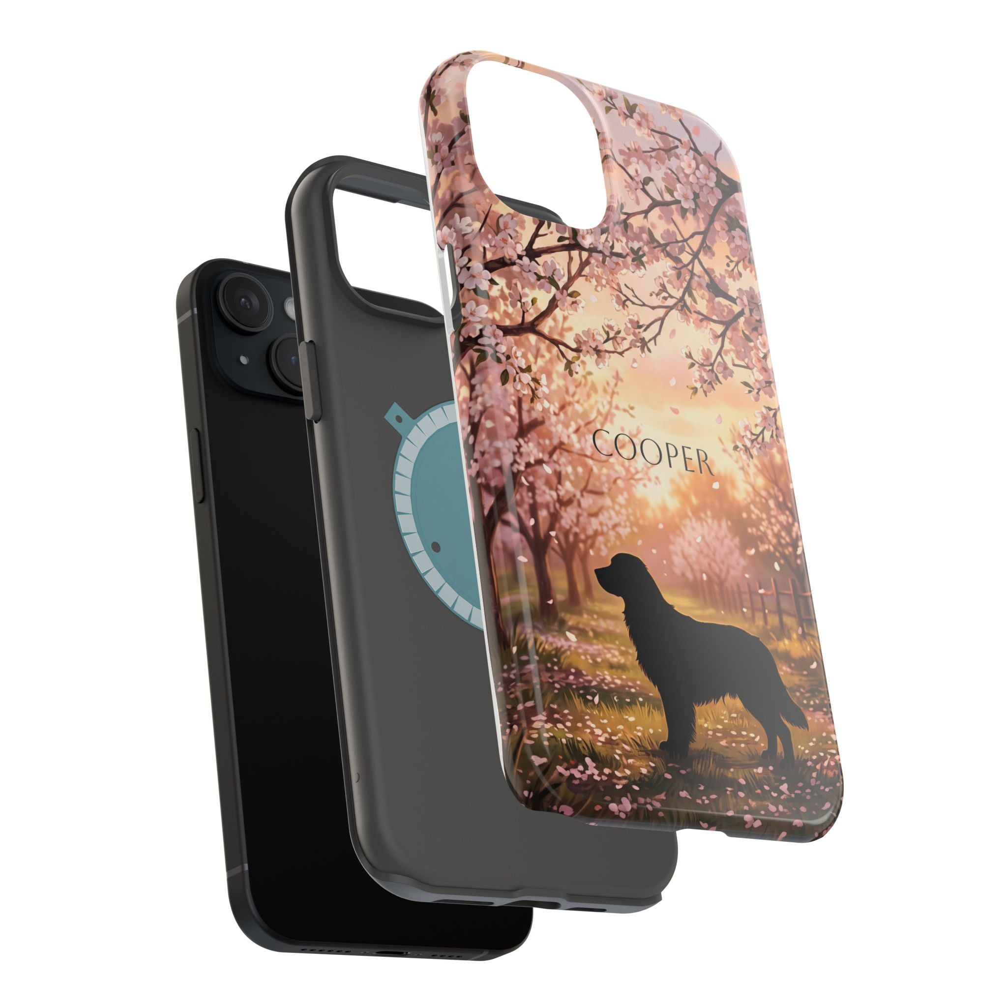 Personalized Golden Retriever Autumn Forest Phone Case — Wireless Charging Cover