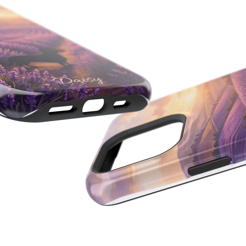 Personalized Dachshund Lavender Field Phone Case — Wireless Charging Cover