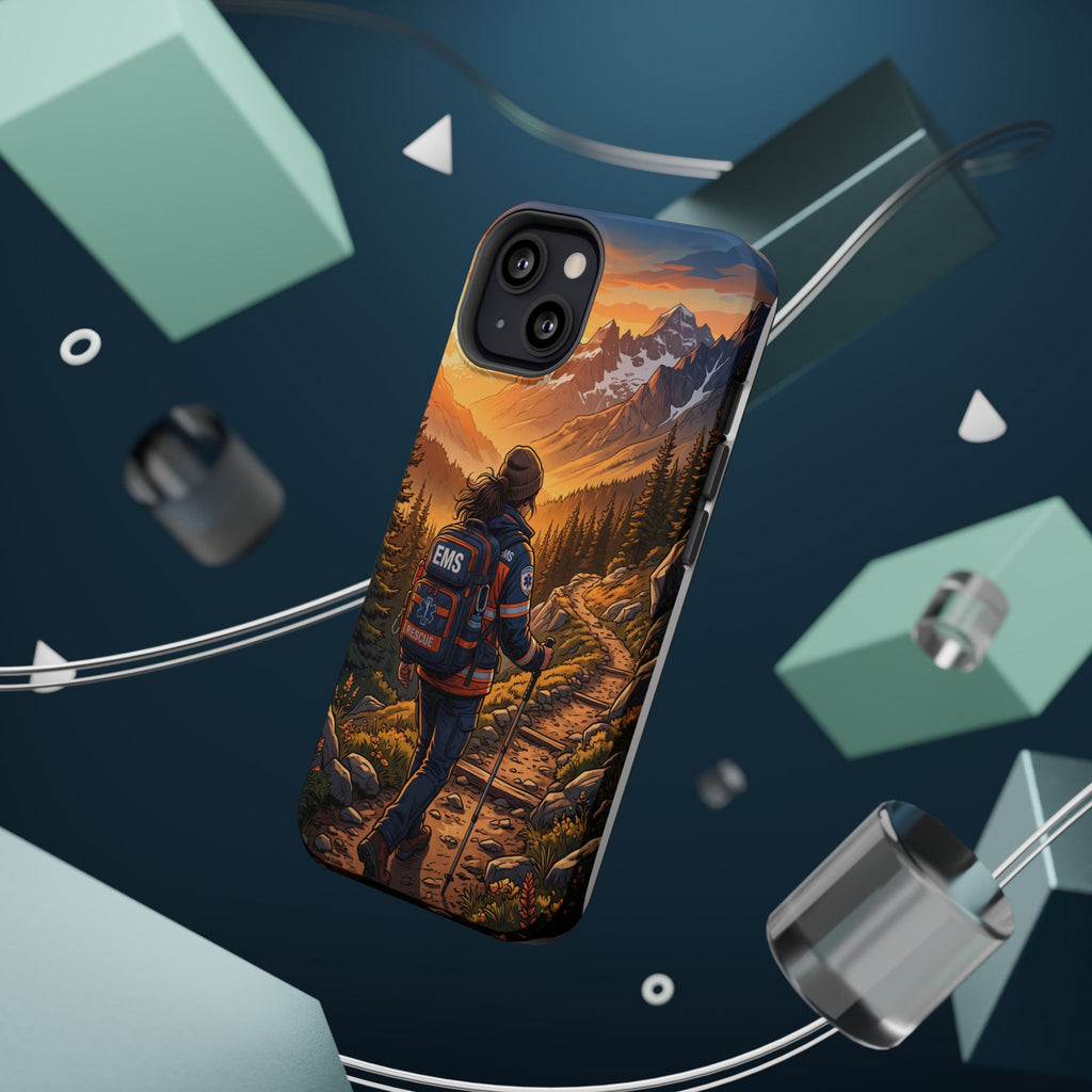 Paramedic/EMT Mountain Phone Case — Magnetic Wireless Charging Cover