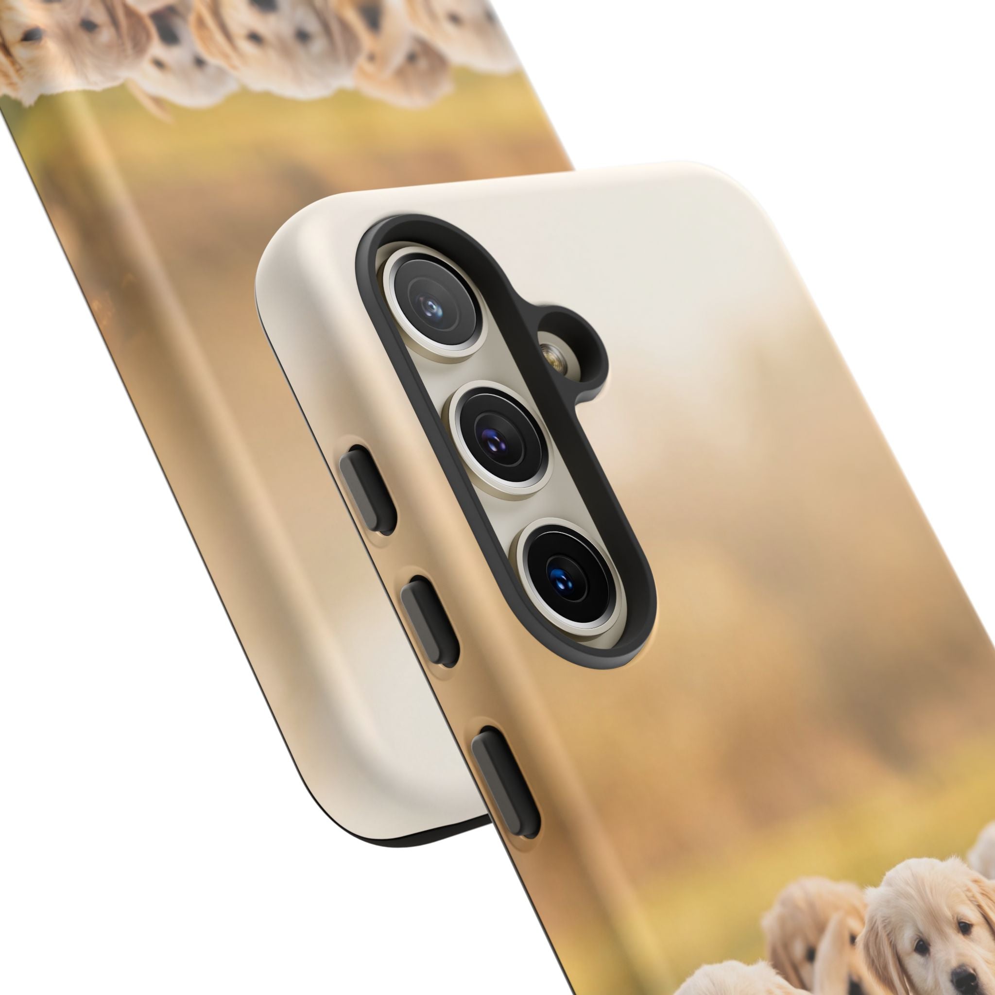Golden Retriever Puppies Phone Case | Playful Puppy Pack Running in Grass | iPhone & Samsung