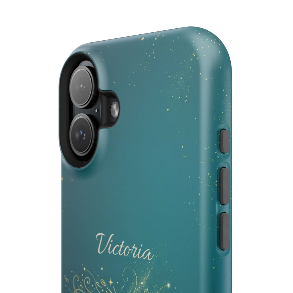 Personalized Teacher Heart Word Art Phone Case — Impact-Resistant Wireless Charging Cover