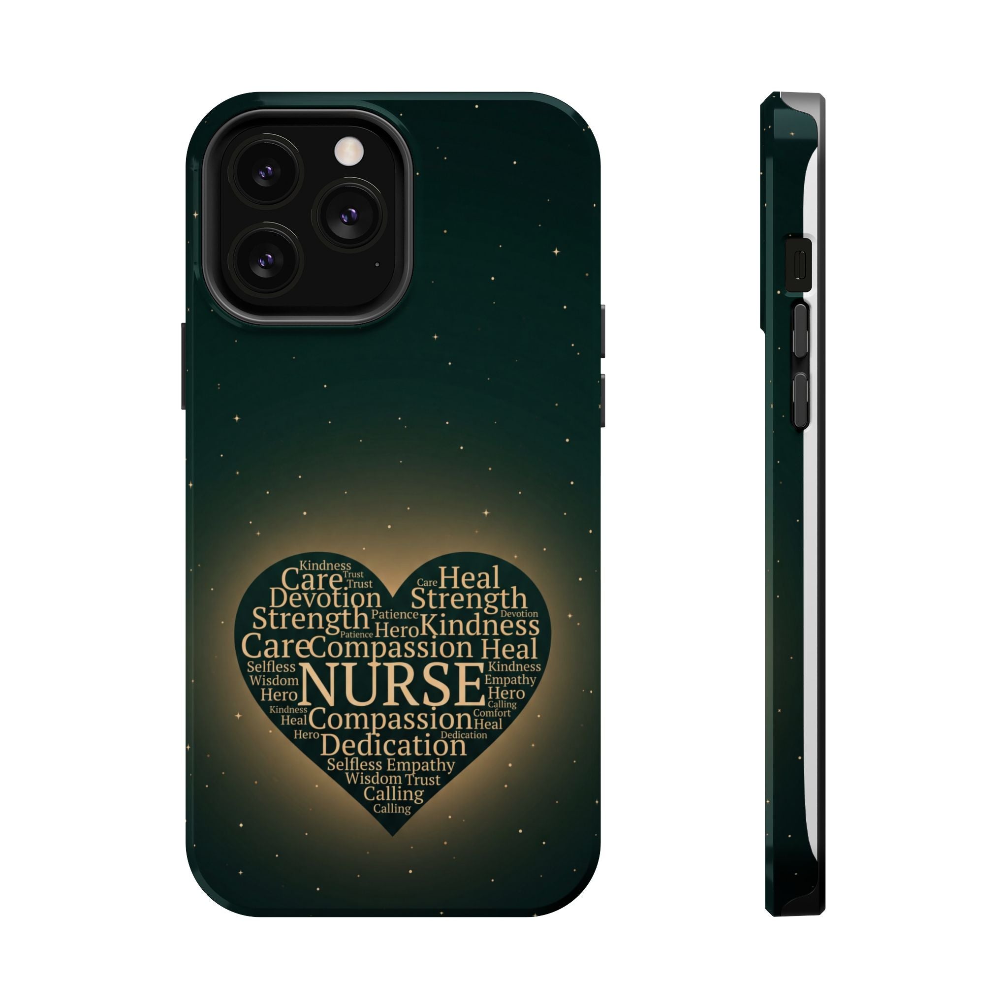 Nurse Heart Word and Art Phone Case — Impact-Resistant Wireless Charging Cover