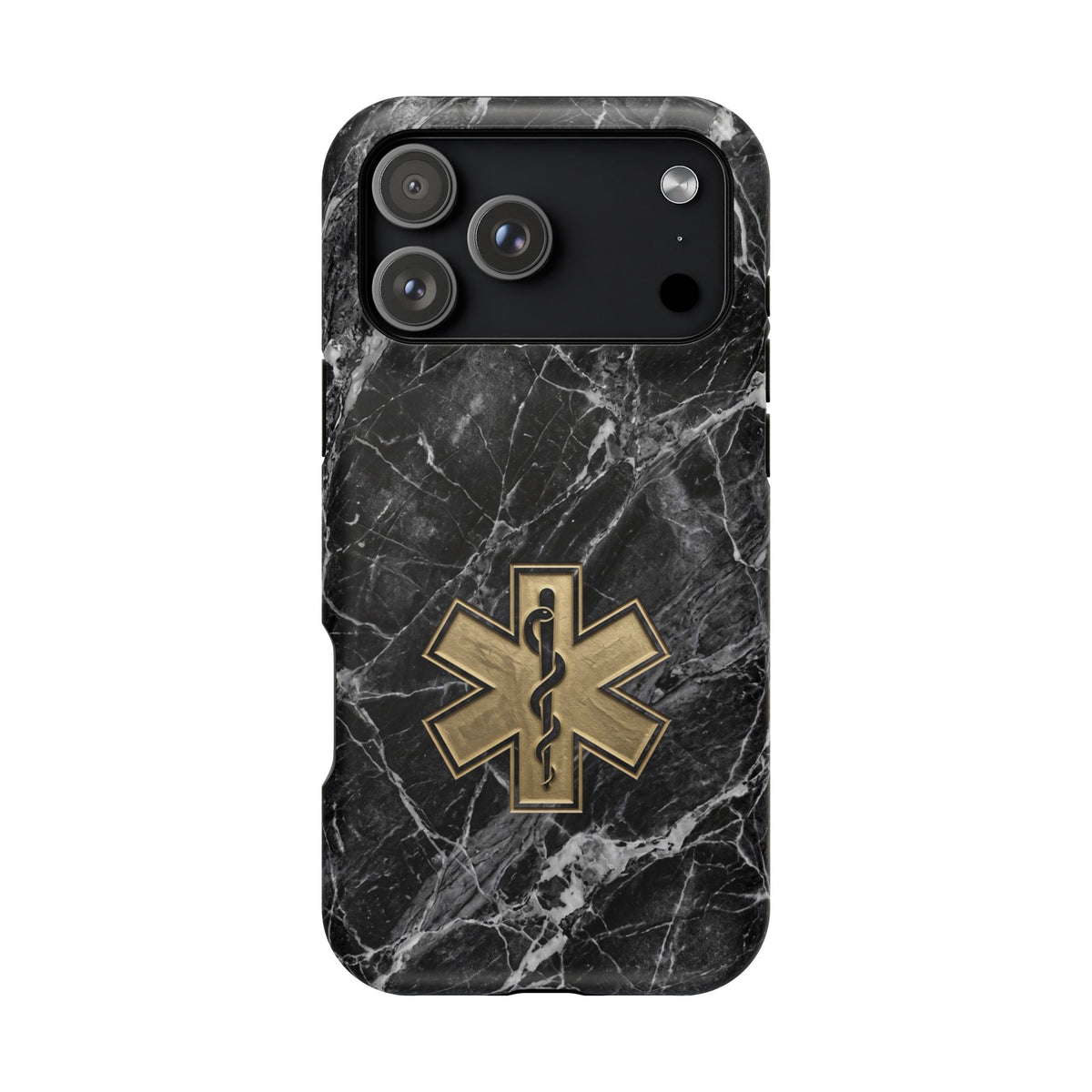 Paramedic/EMT Marble Phone Case — Magnetic Wireless Charging Cover