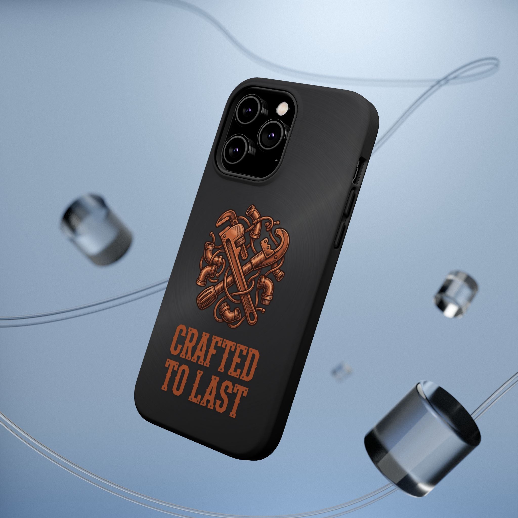 Crafted to Last Phone Case — Crossed Wrenches Wireless Charging Cover