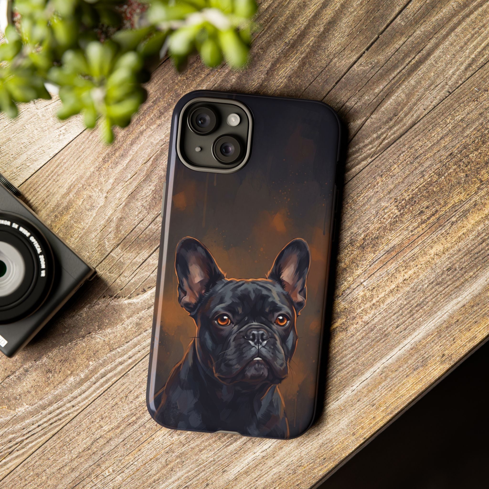 Moody French Bulldog Portrait Phone Case | Dramatic Studio Photography Style | iPhone & Samsung