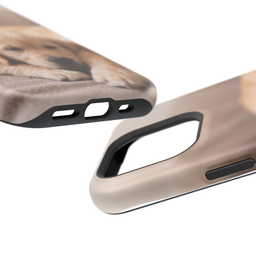 Golden Retriever Puppy Phone Case — Impact-Resistant Wireless Charging Cover