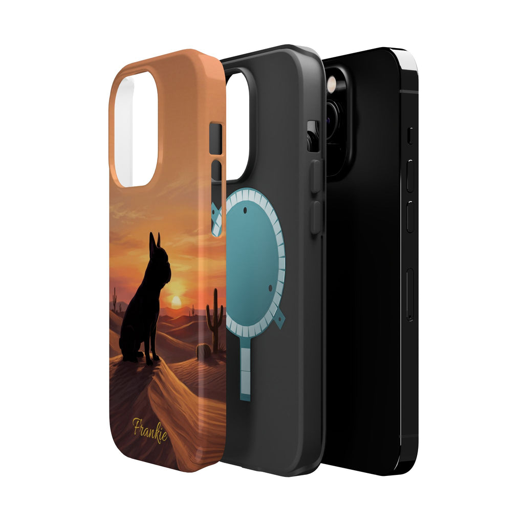 Personalized French Bulldog Desert Sunset Phone Case — Wireless Charging Cover