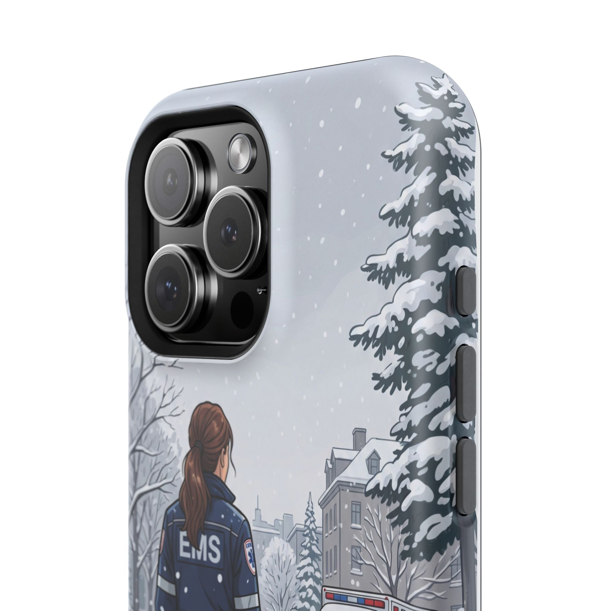 Paramedic/EMT Winter Phone Case — Magnetic Wireless Charging Cover