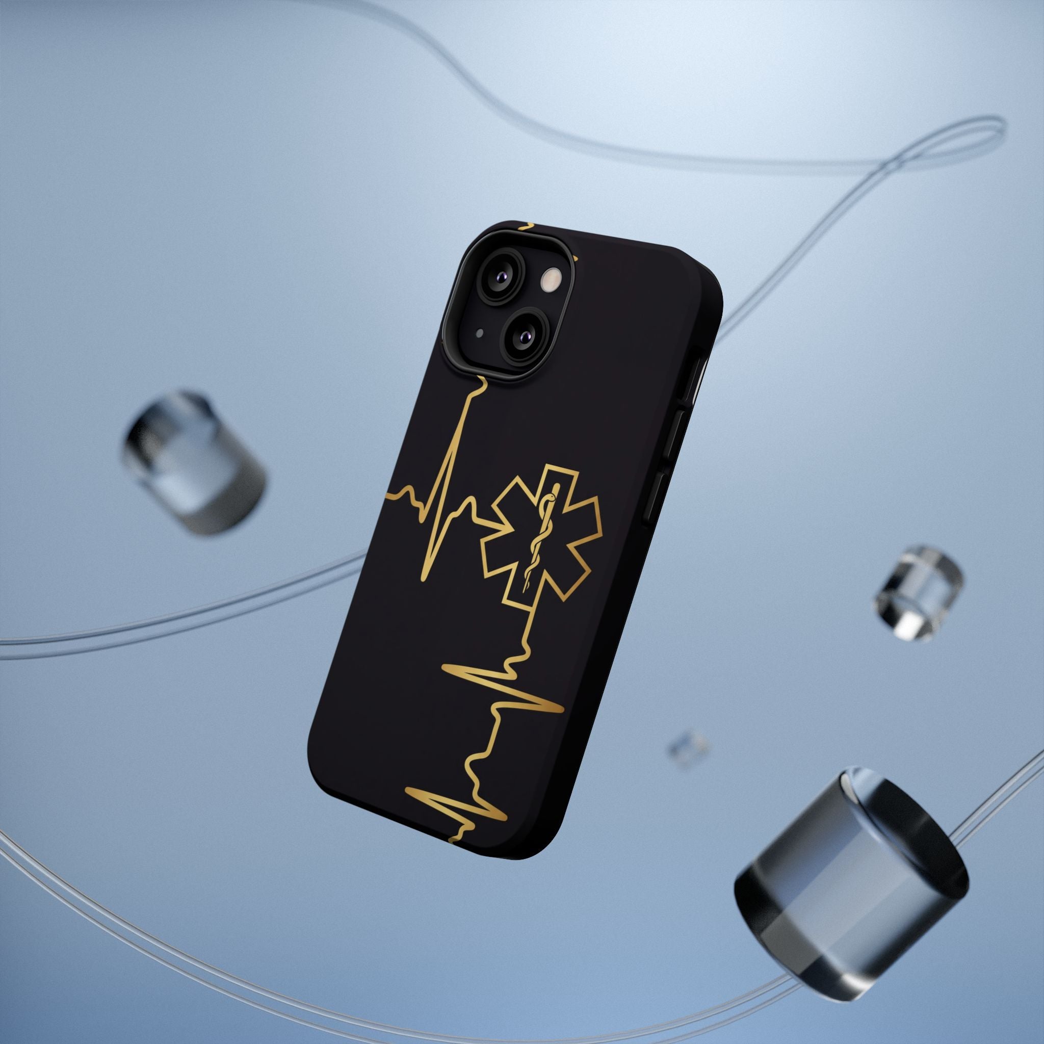 Paramedic/EMT Heartbeat Line Phone Case — Magnetic Wireless Charging Cover