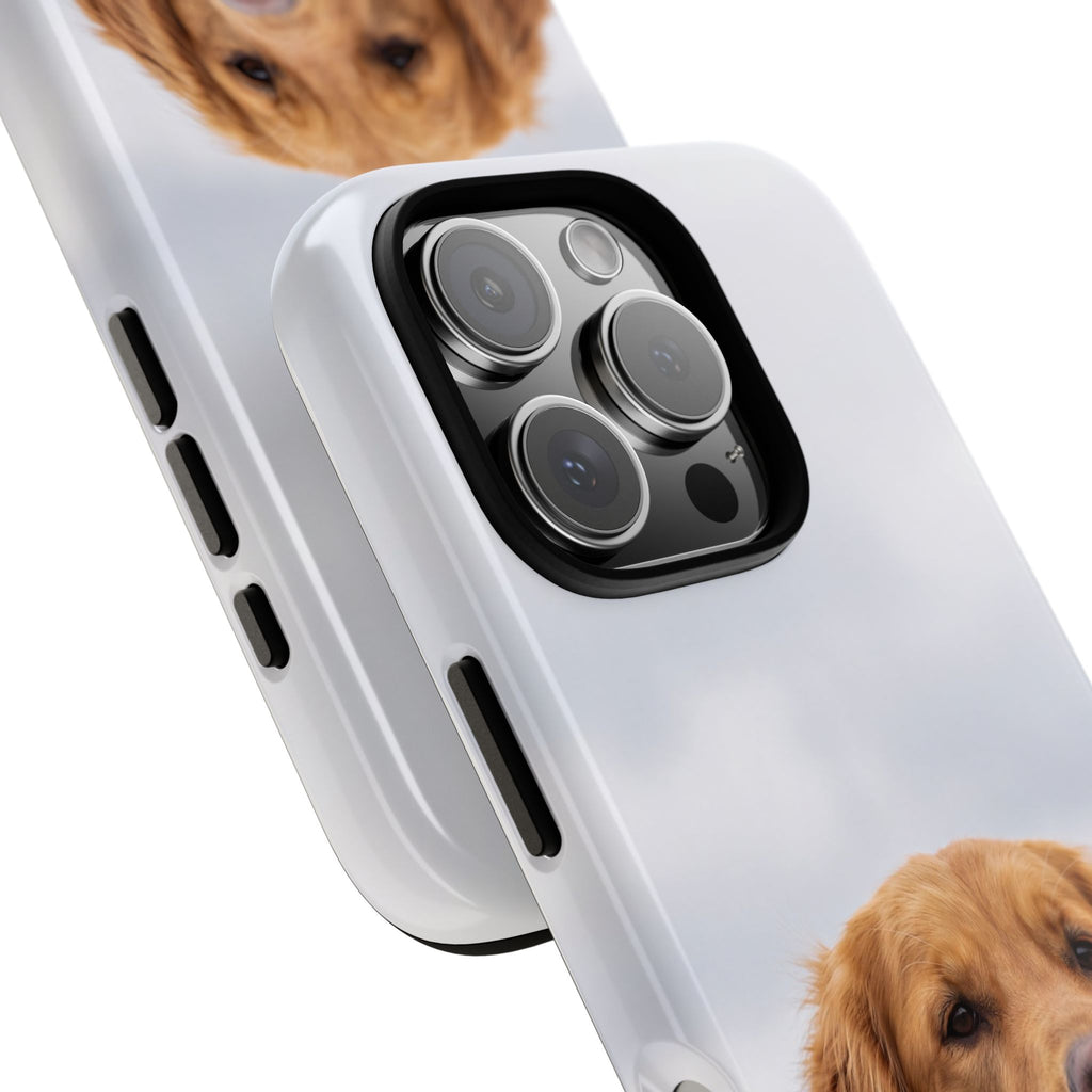 Golden Retriever Portrait Phone Case | Happy Dog Photo on Soft Sky Background | Samsung & iPhone