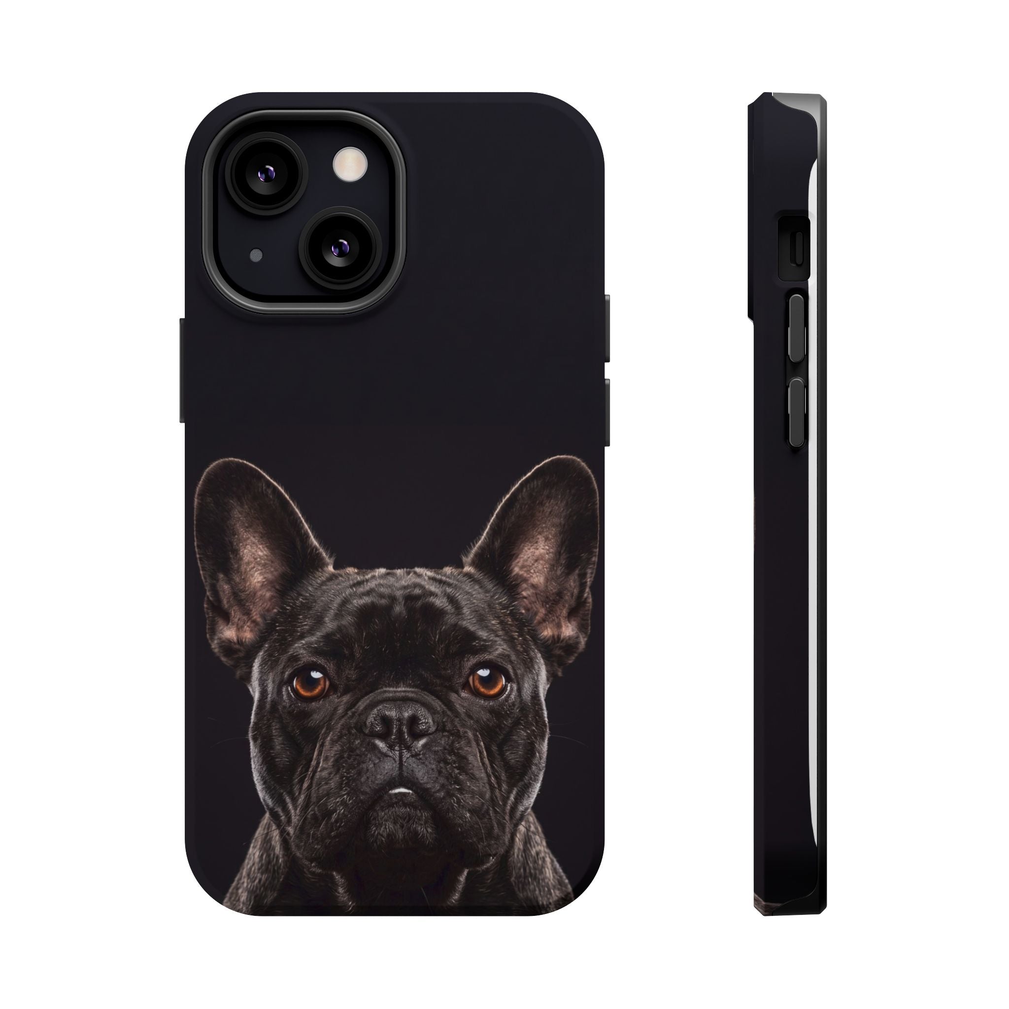 Black French Bulldog Phone Case — Impact-Resistant Wireless Charging Cover