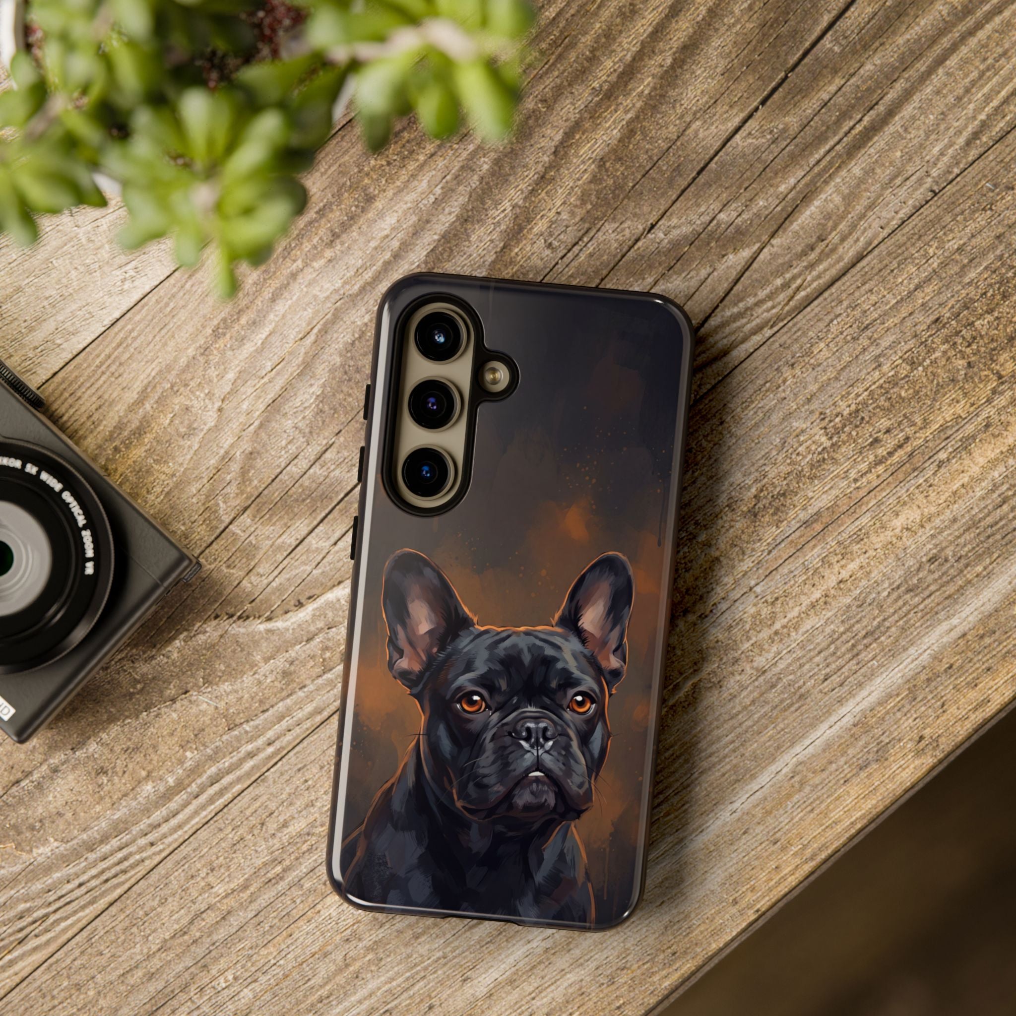 Moody French Bulldog Portrait Phone Case | Dramatic Studio Photography Style | iPhone & Samsung