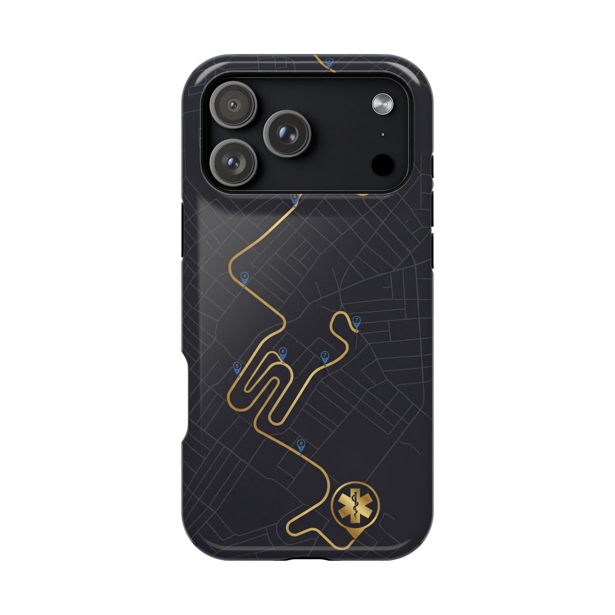 Paramedic/EMT Route Line Phone Case — Magnetic Wireless Charging Cover