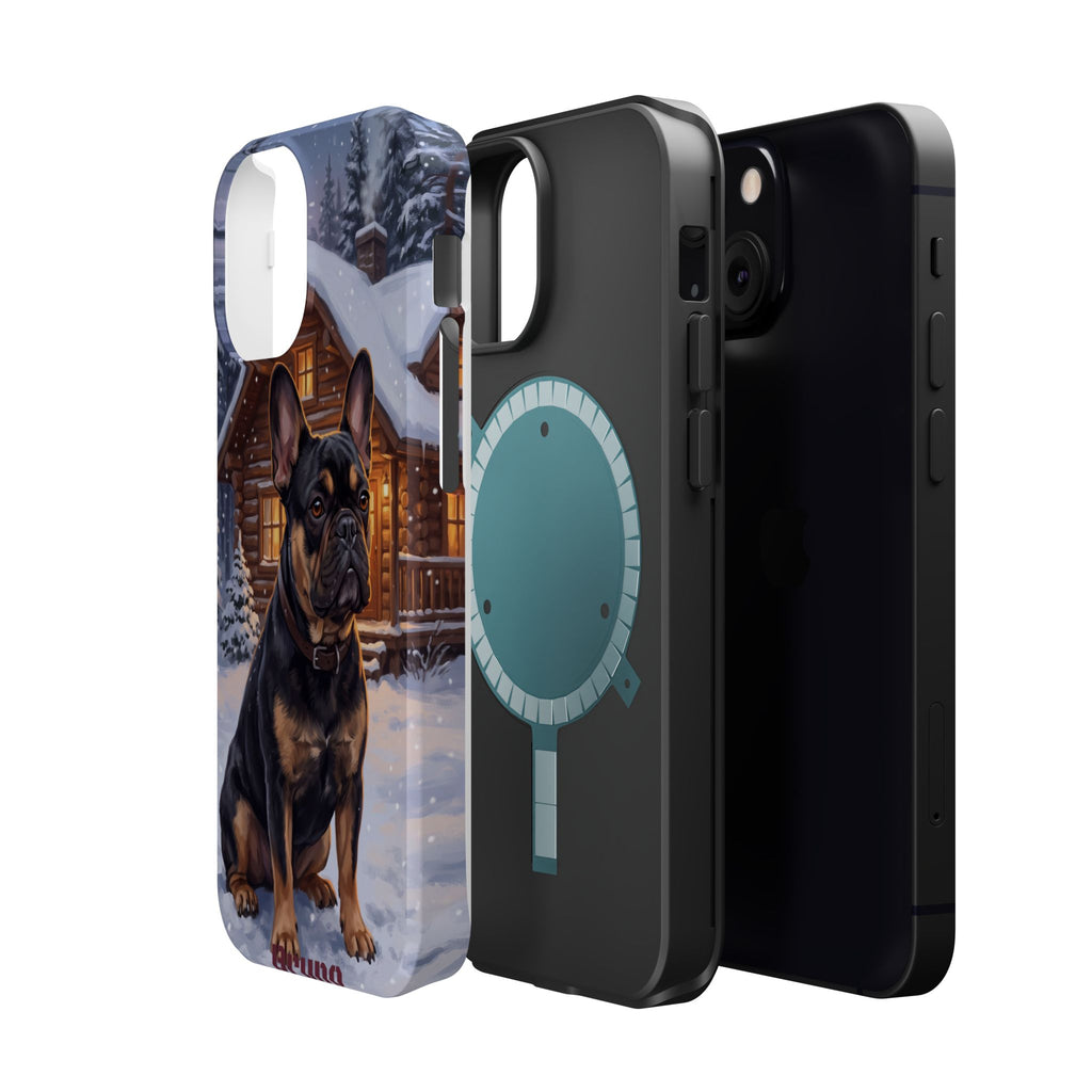 Personalized French Bulldog Cozy Cabin Phone Case — Wireless Charging Cover