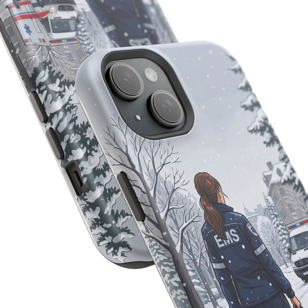 Paramedic/EMT Winter Phone Case — Magnetic Wireless Charging Cover