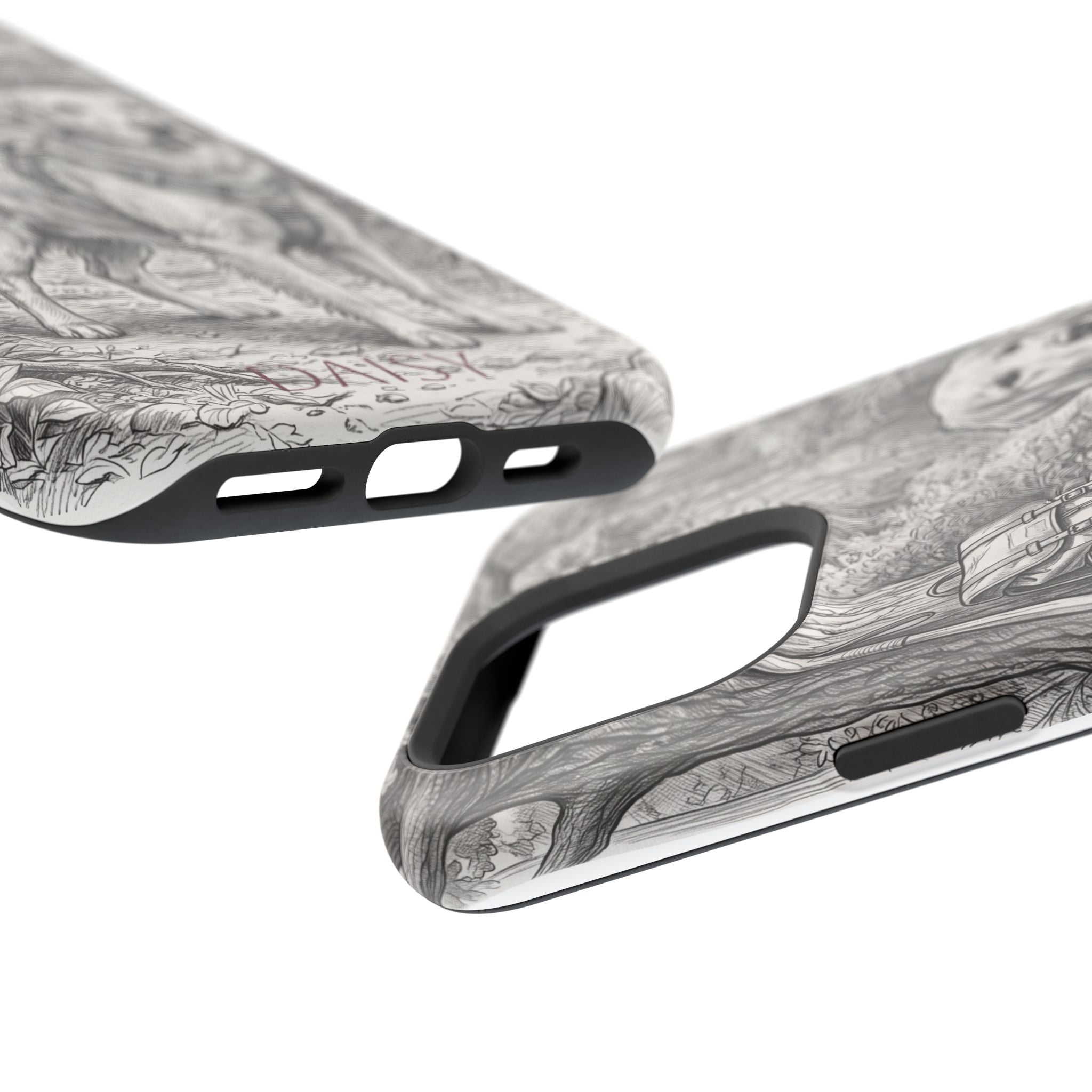 Personalized Golden Retriever Woodland Trail Phone Case — Wireless Charging Cover