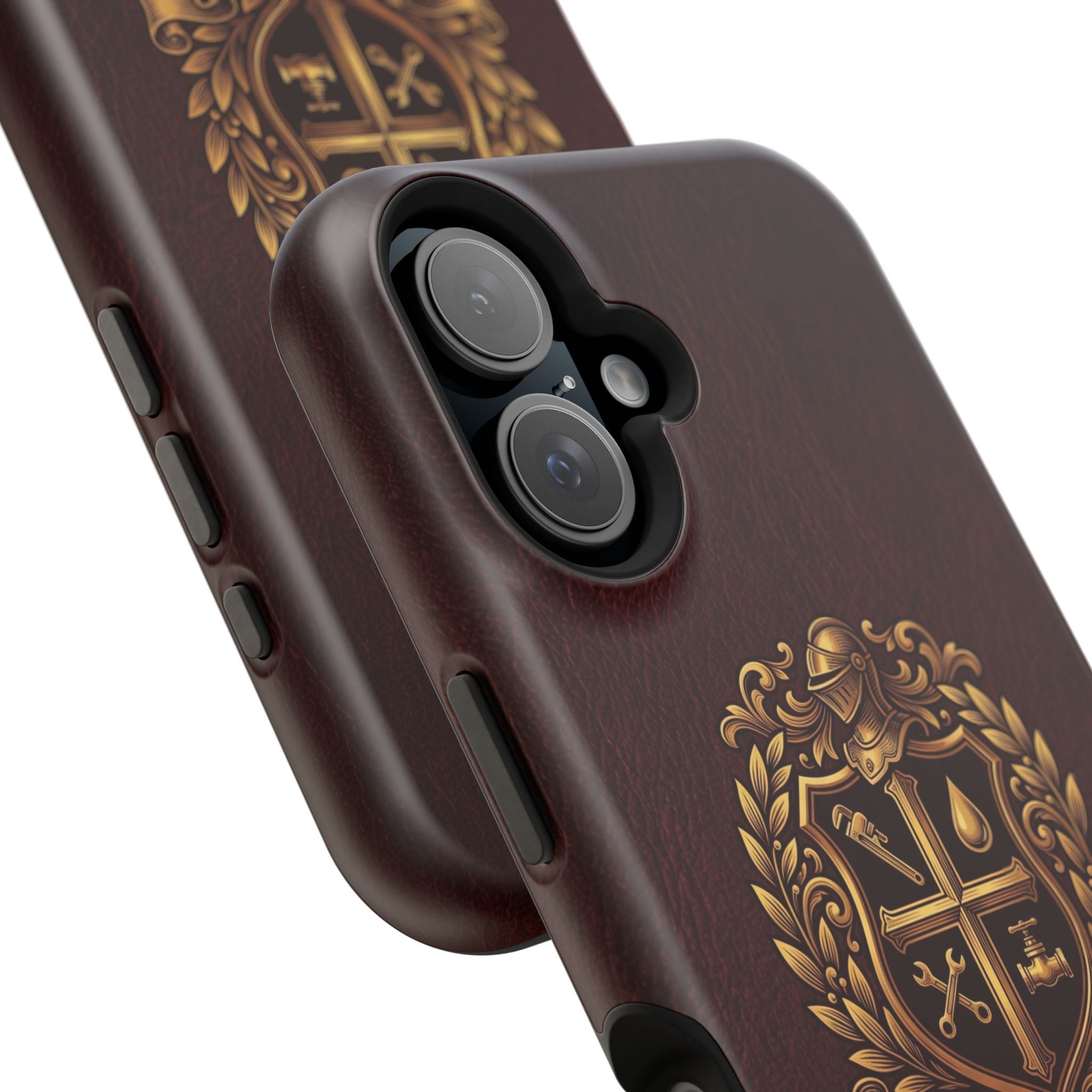 Plumber Crest Phone Case — Heraldic Shield Design Wireless Charging Cover