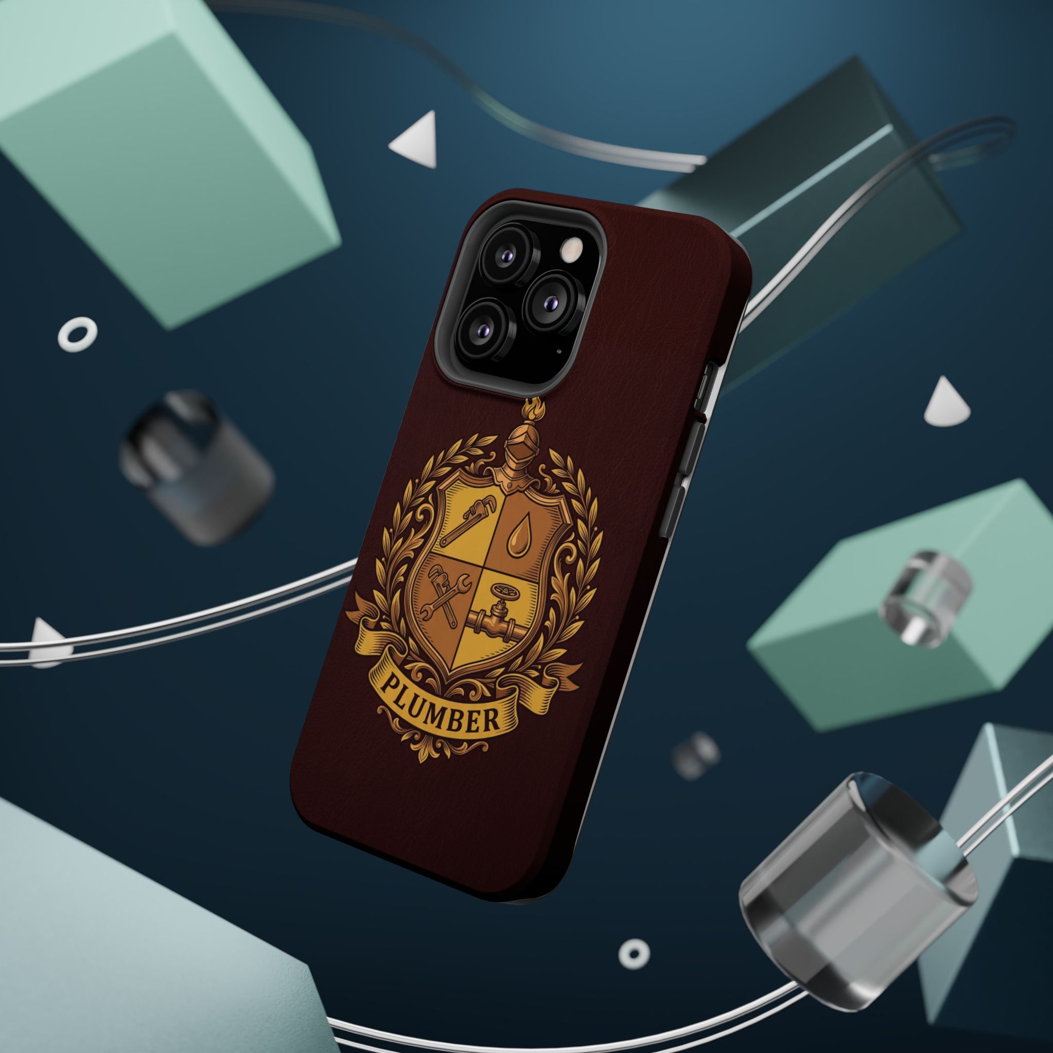 Plumber Crest Phone Case — Heraldic Shield Wireless Charging Cover