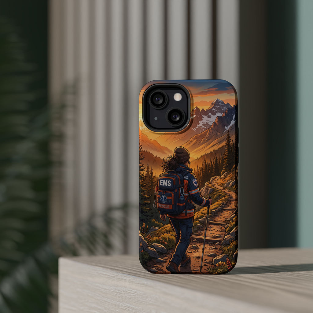 Paramedic/EMT Mountain Phone Case — Magnetic Wireless Charging Cover