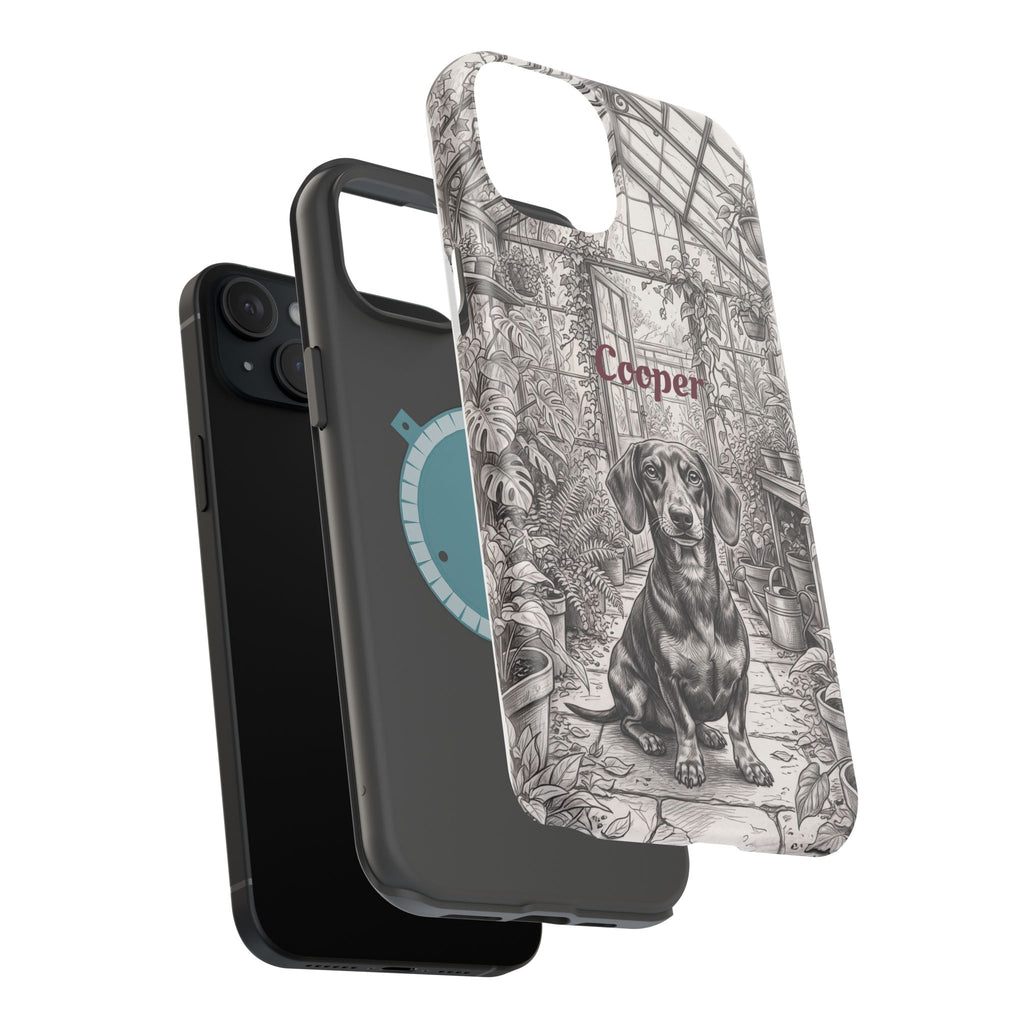 Personalized Dachshund Vintage Greenhouse Phone Case — Wireless Charging Cover