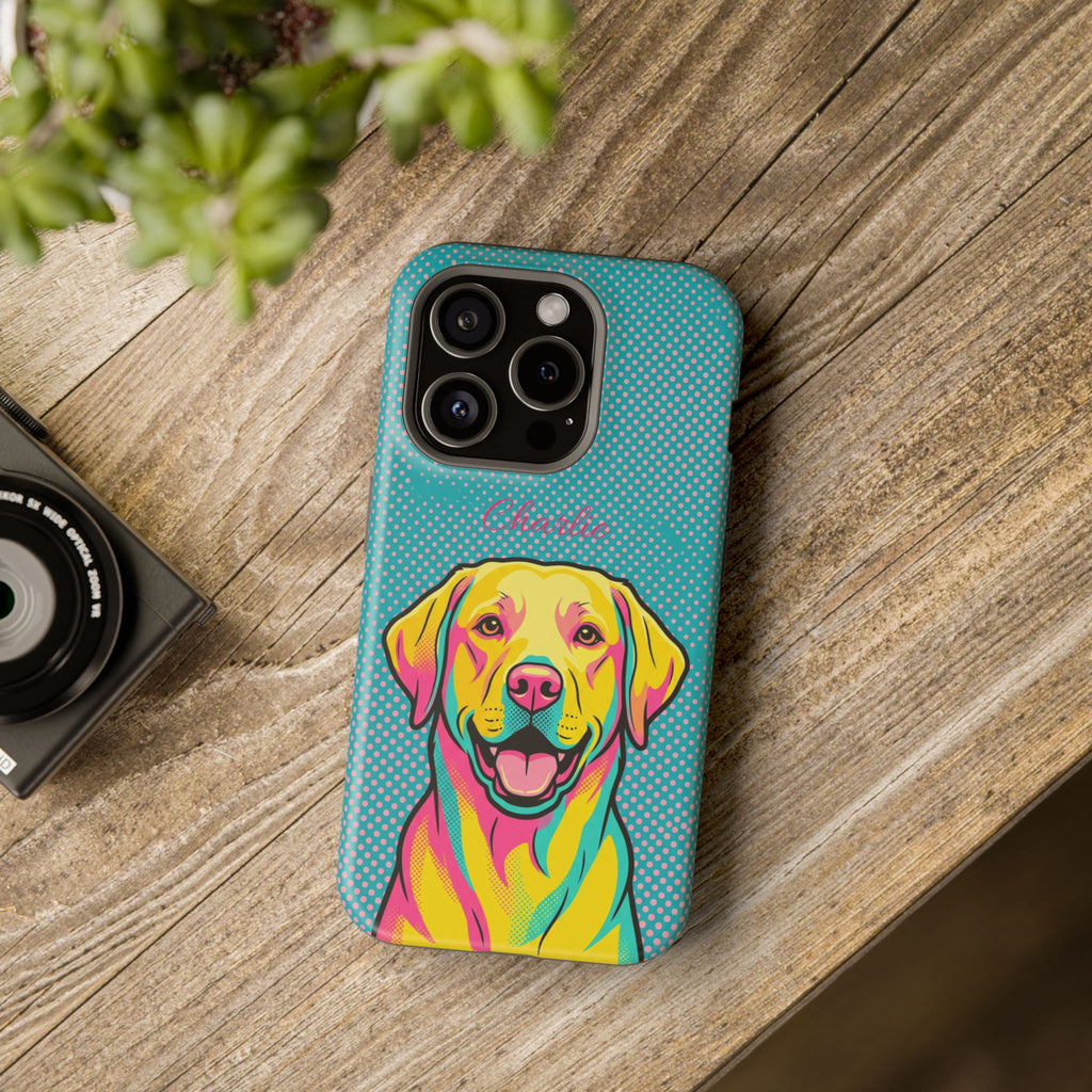 Personalized Pop Art Labrador Phone Case — Tough Magnetic Case with Wireless Charging