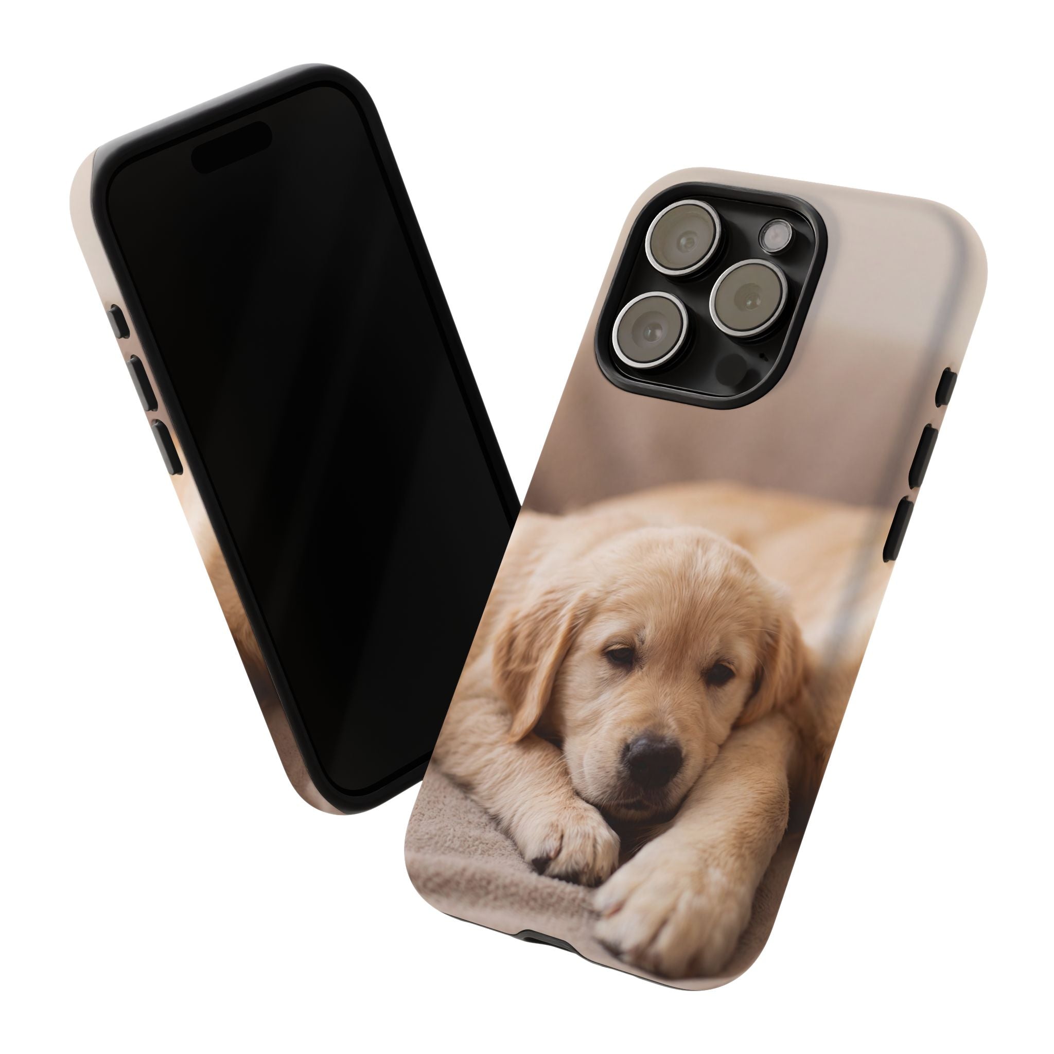 Sleepy Golden Retriever Puppy Phone Case | Cozy Cuddly Puppy Portrait | Samsung & iPhone