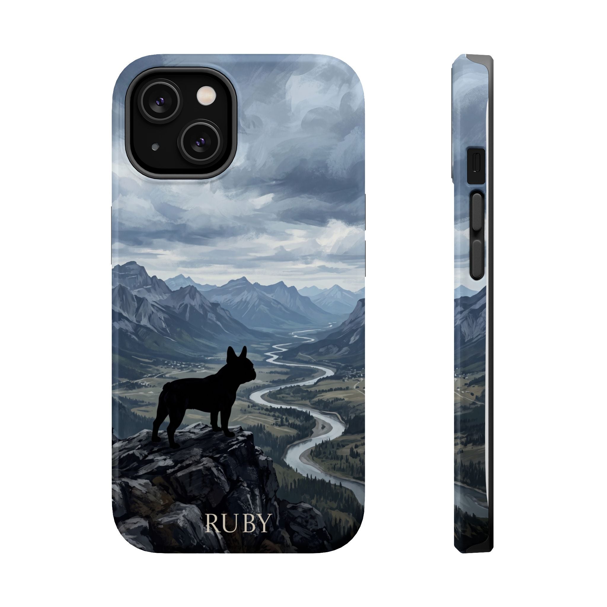 Personalized French Bulldog Mountain Valley Phone Case — Wireless Charging Cover