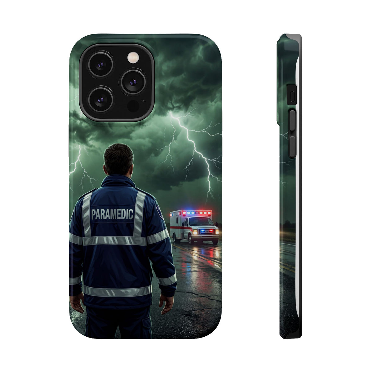 Paramedic Green Storm Phone Case — Magnetic Wireless Charging Cover