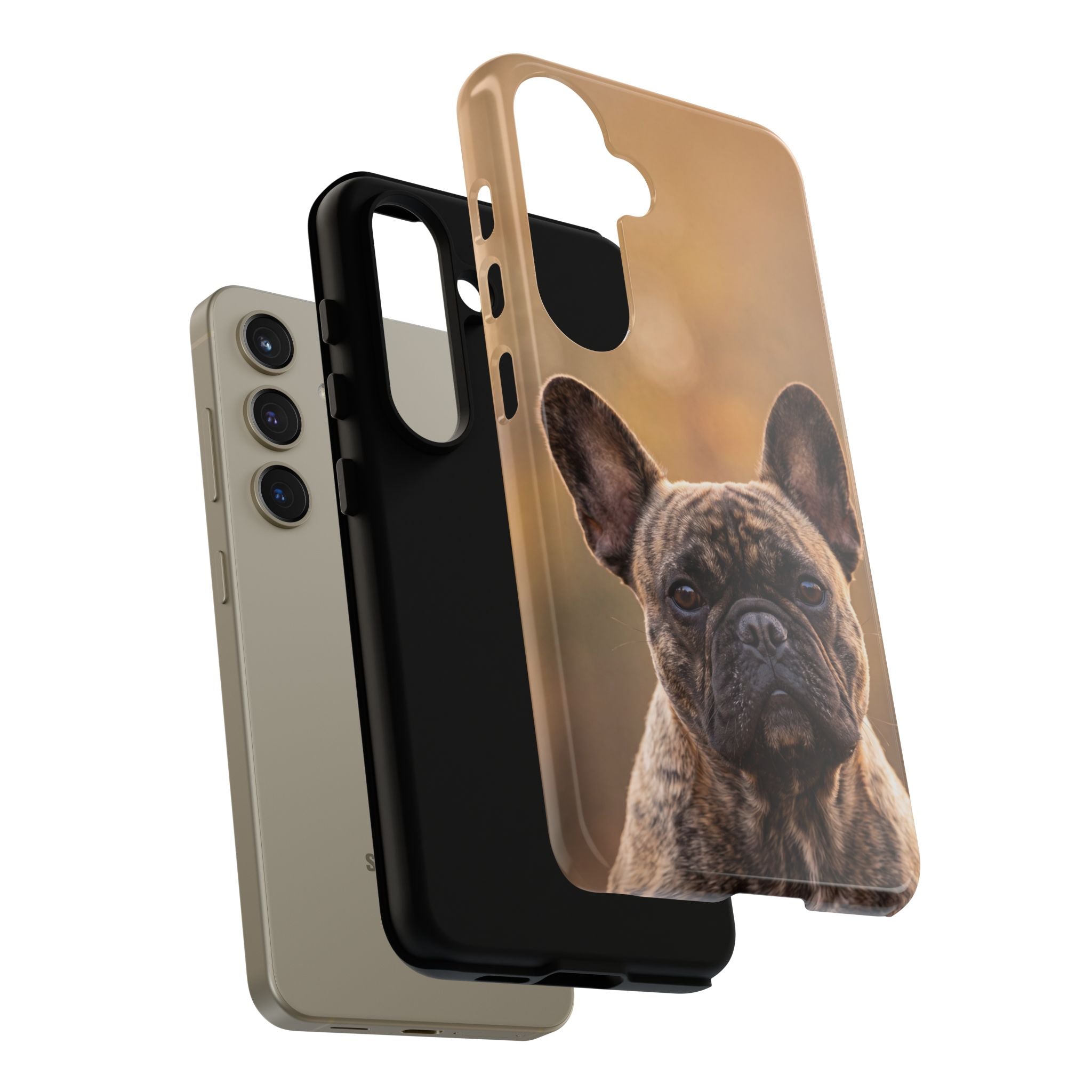 French Bulldog Portrait Phone Case | Realistic Brindle Frenchie Photo Case | iPhone & Samsung