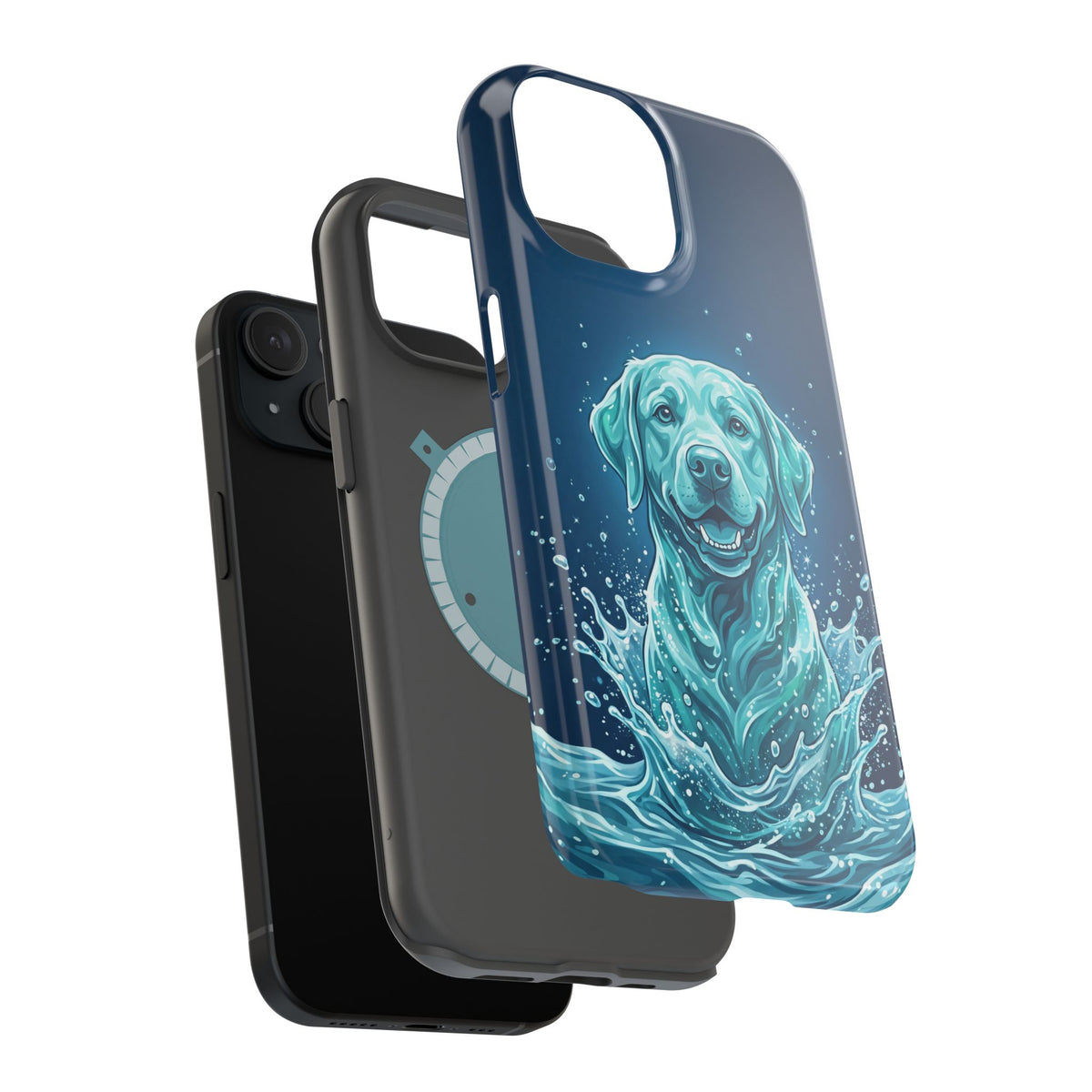 Water Splash Labrador Phone Case — Tough Magnetic Case with Wireless Charging