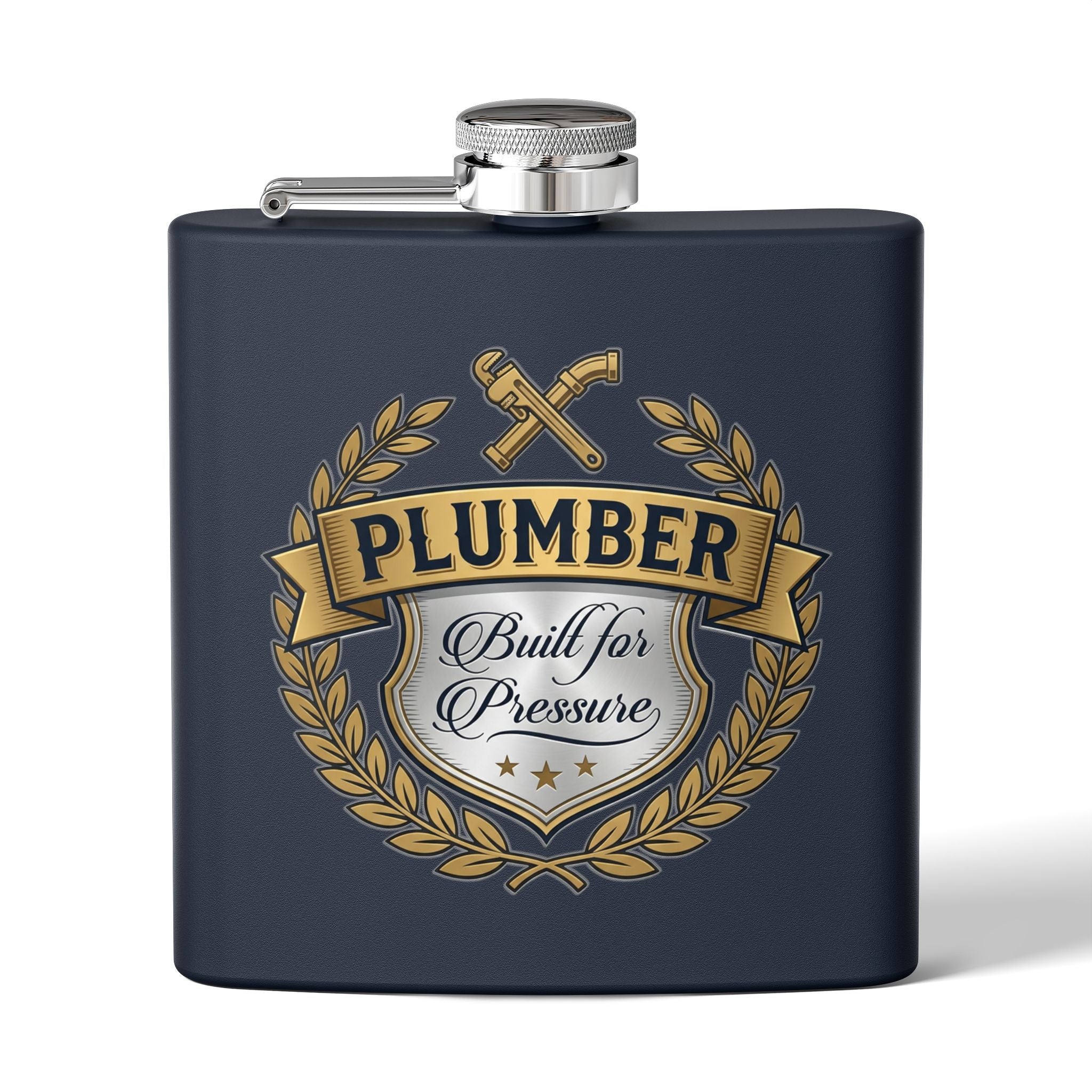 Flask — "Built for Pressure" 6oz Stainless Steel Hip Flask