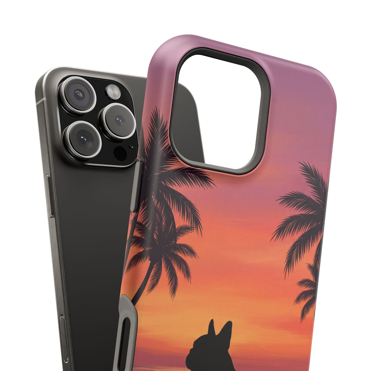 Personalized French Bulldog Tropical Beach Phone Case — Wireless Charging Cover