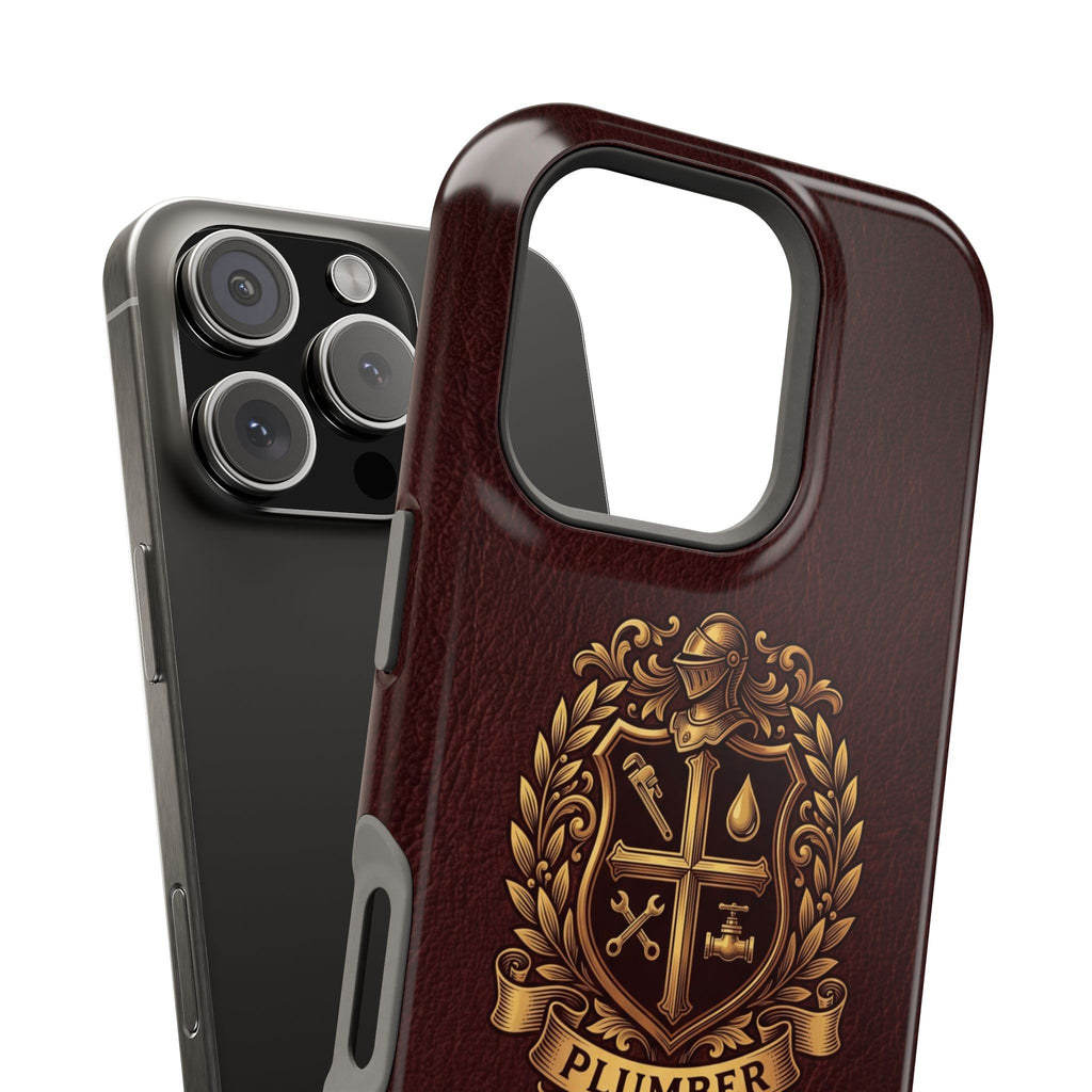 Plumber Crest Phone Case — Heraldic Shield Design Wireless Charging Cover