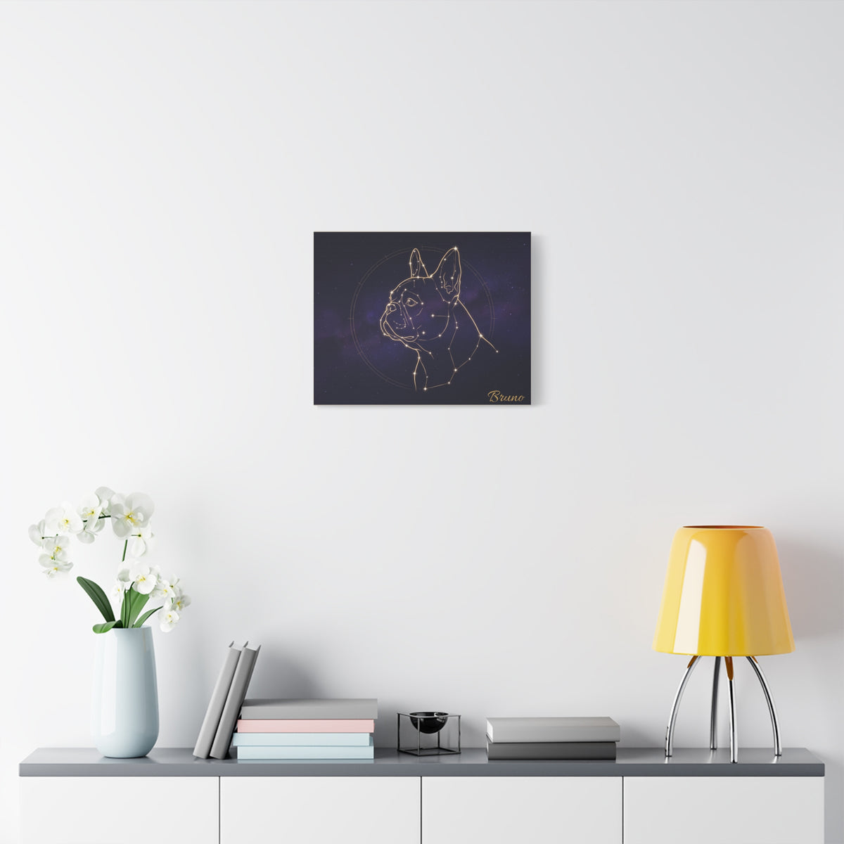 French Bulldog Personalized Canvas | Constellation Star Map Wall Art