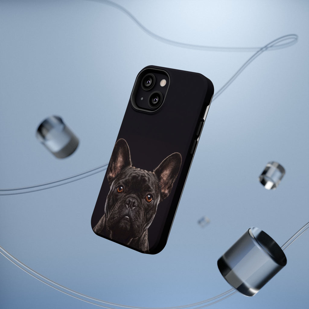 Black French Bulldog Phone Case — Impact-Resistant Wireless Charging Cover
